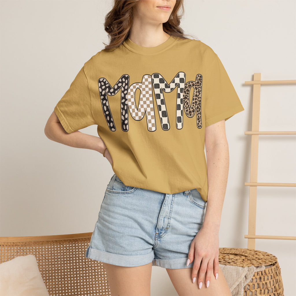 Mama Leopard & Plaid Graphic T-Shirt — Mom Gift, Mother's Day Tee