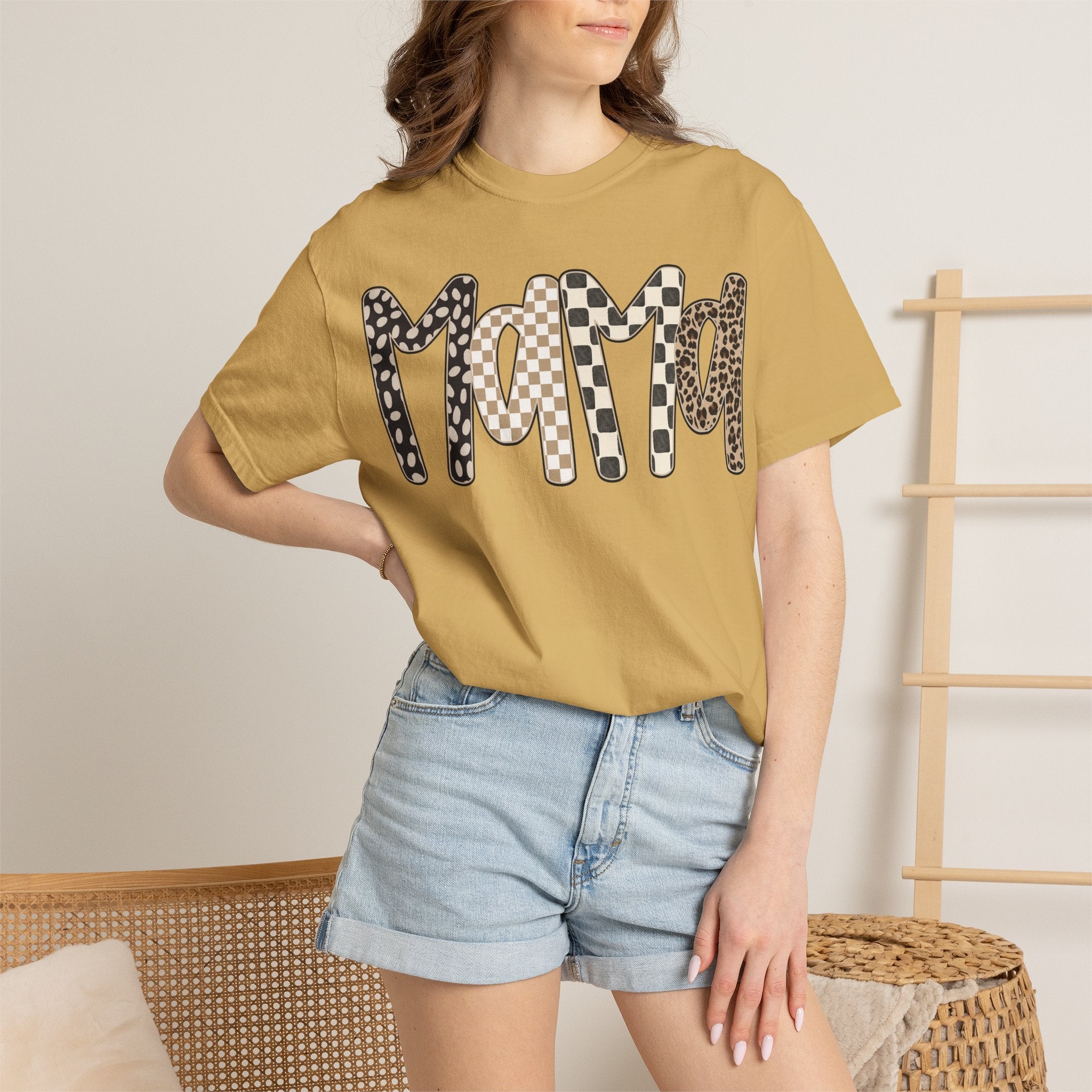 Mama Leopard & Plaid Graphic T-Shirt — Mom Gift, Mother's Day Tee
