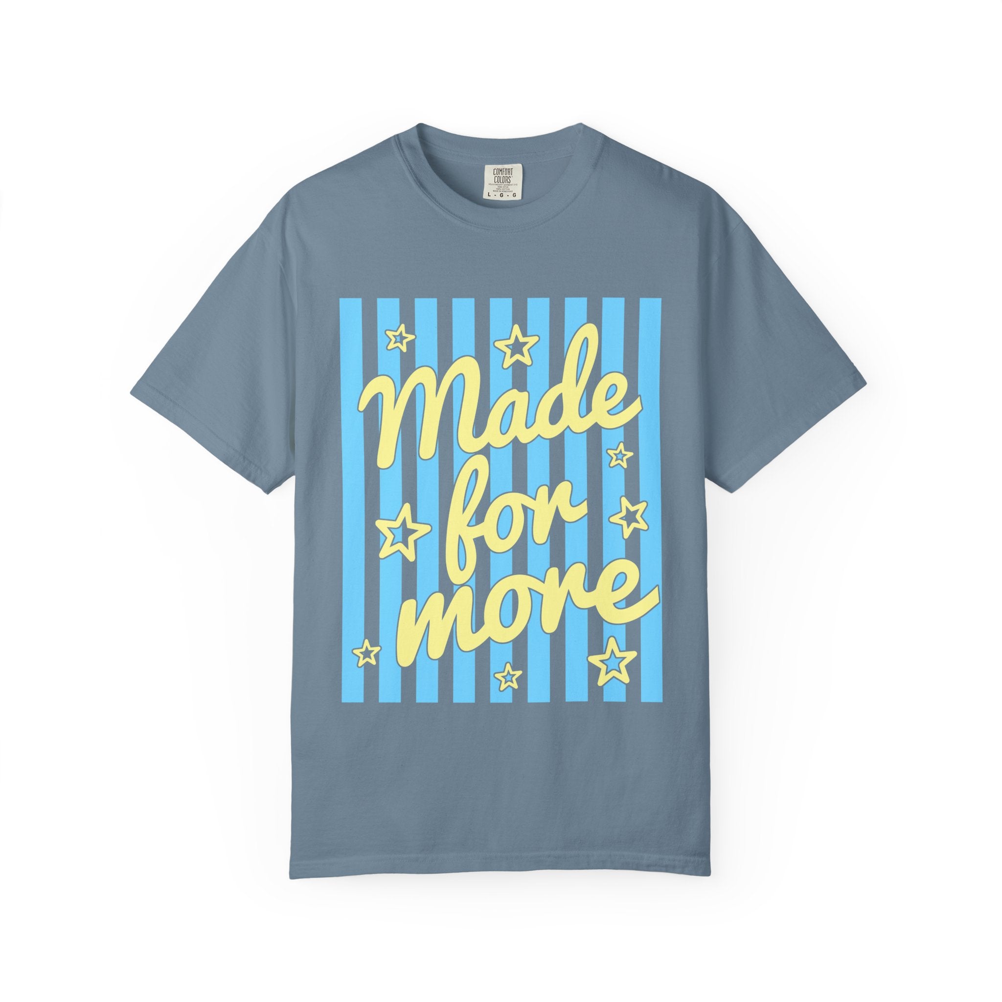 Made for More Orange Graphic T-Shirt — Retro Stripe & Stars Motivational Tee