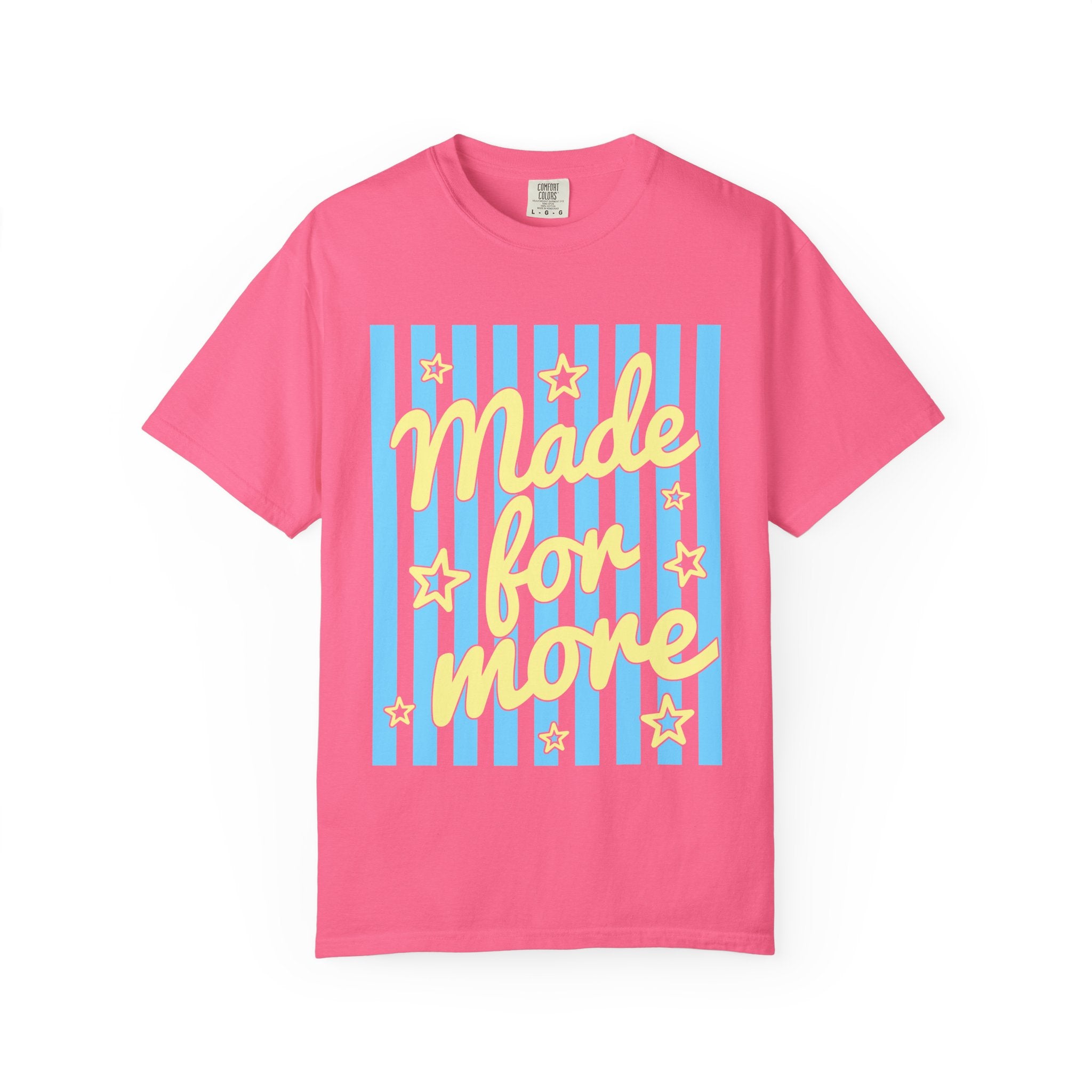 Made for More Orange Graphic T-Shirt — Retro Stripe & Stars Motivational Tee