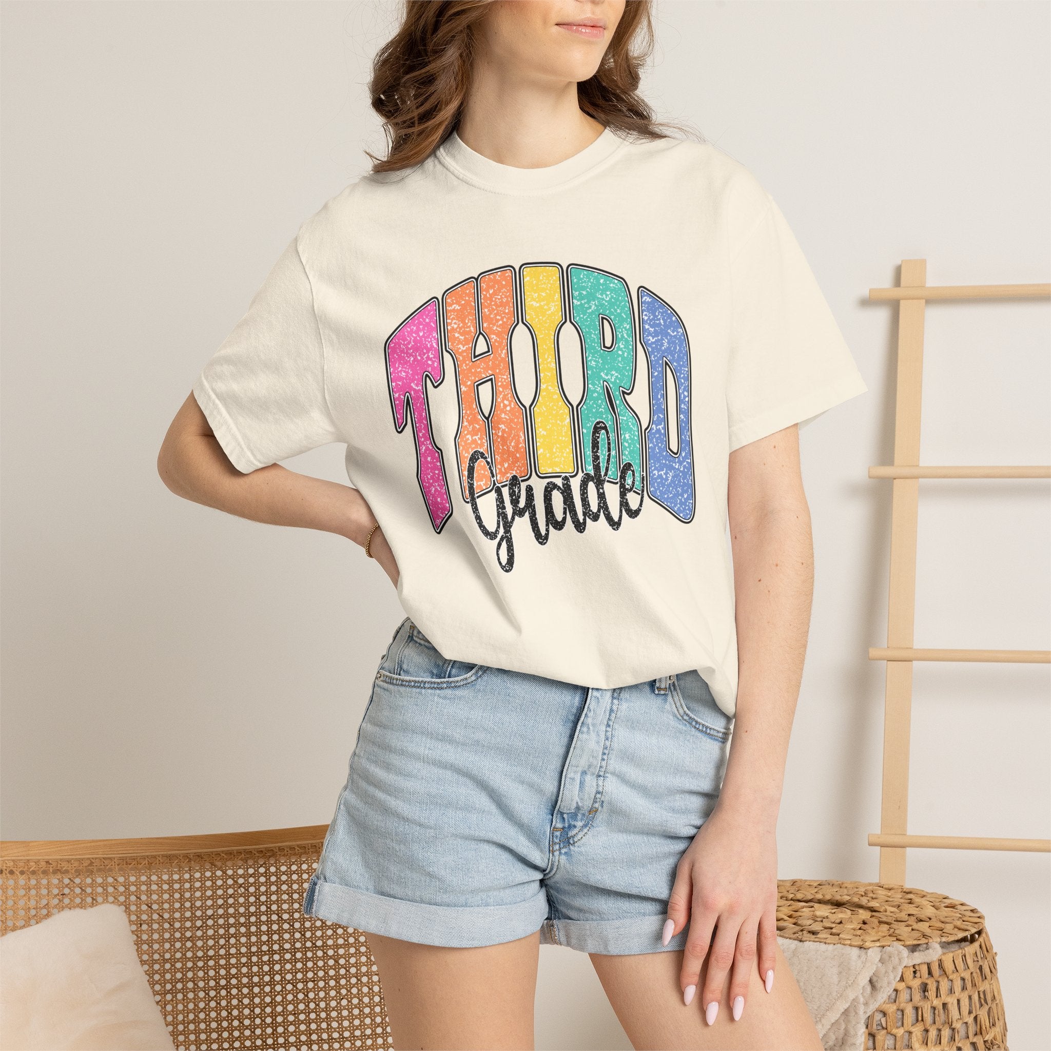 Third Grade T-Shirt — Colorful Retro Rainbow Back-to-School Tee