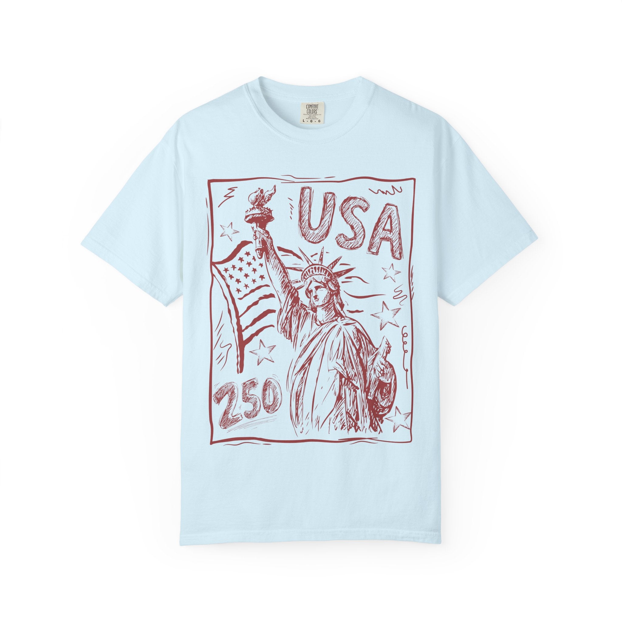 Liberty Sketch USA T-Shirt — Statue of Liberty 250th Anniversary Tee
