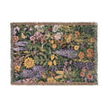 Midnight Meadow Woven Blanket — Vintage Botanical Throw for Living Room & Patio