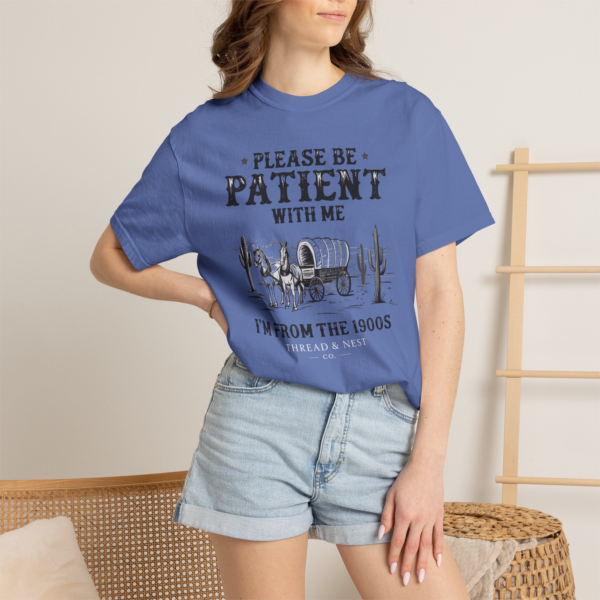 Please Be Patient With Me T-Shirt – Vintage Wagon 'I'm From The 1900s' Tee