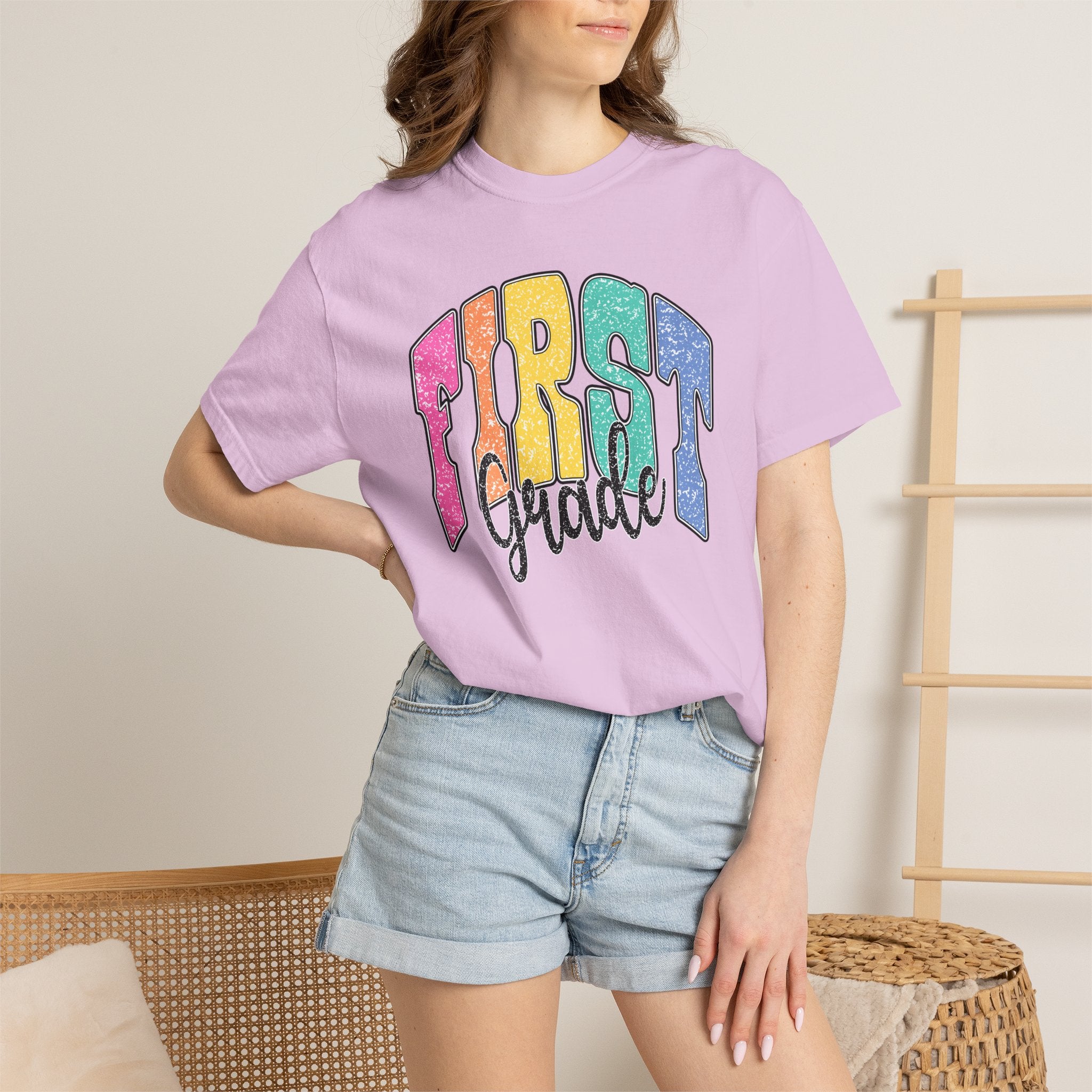 First Grade Rainbow T-Shirt — Back to School Teacher & Student Tee