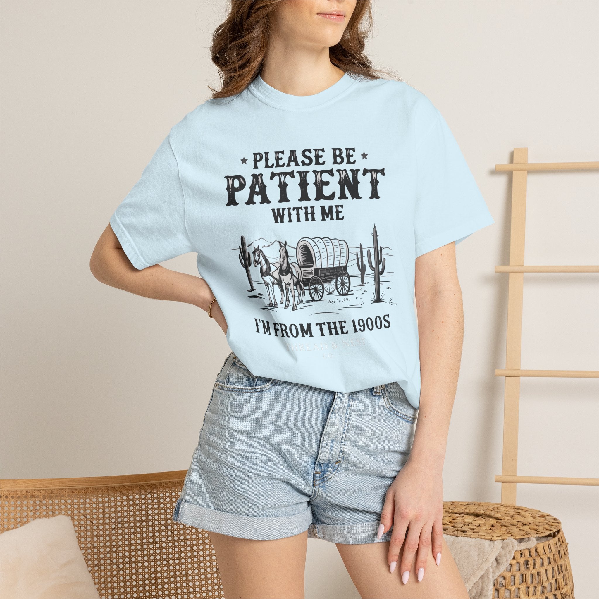 Please Be Patient With Me T-Shirt – Vintage Wagon 'I'm From The 1900s' Tee