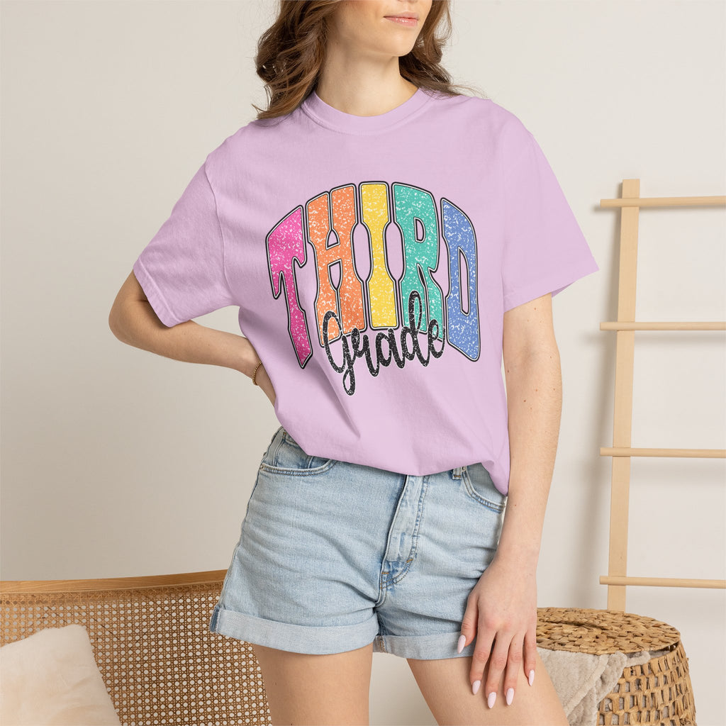 Third Grade T-Shirt — Colorful Retro Rainbow Back-to-School Tee