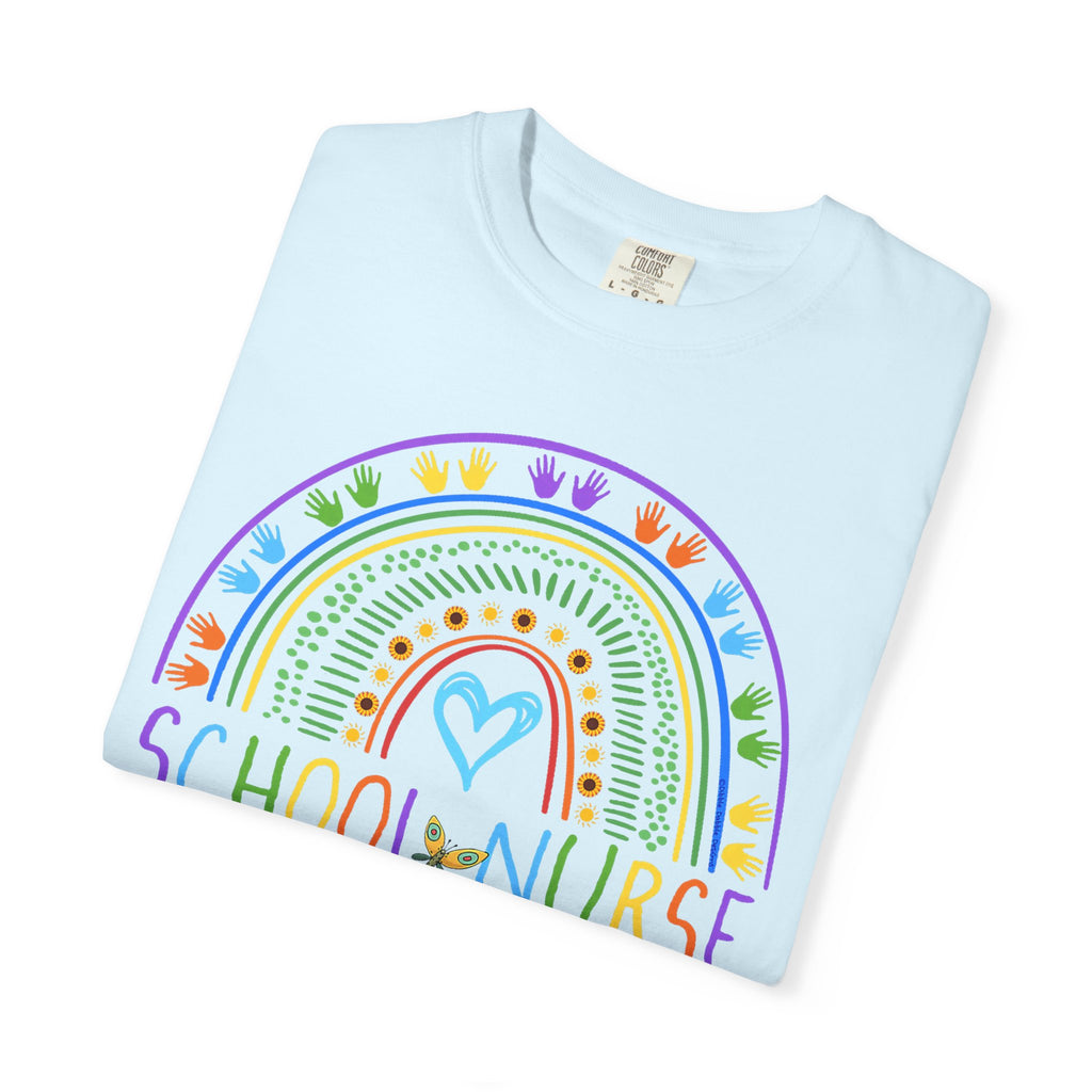 School Nurse Rainbow T-Shirt — Cute Pastel Healthcare Tee for Teachers & Nurses