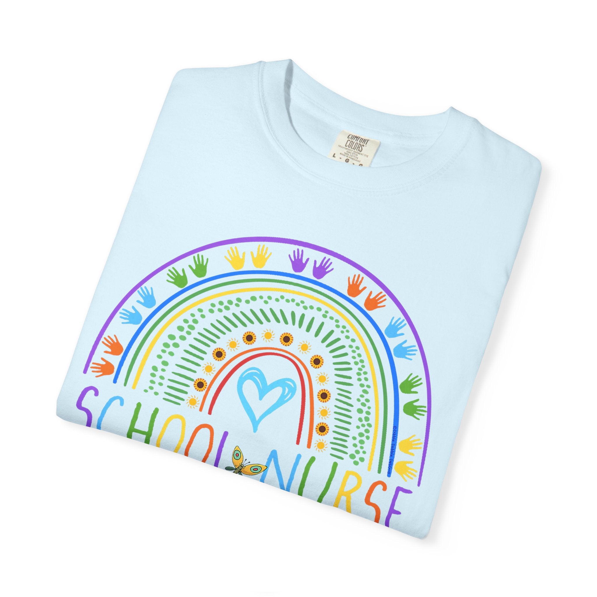 School Nurse Rainbow T-Shirt — Cute Pastel Healthcare Tee for Teachers & Nurses