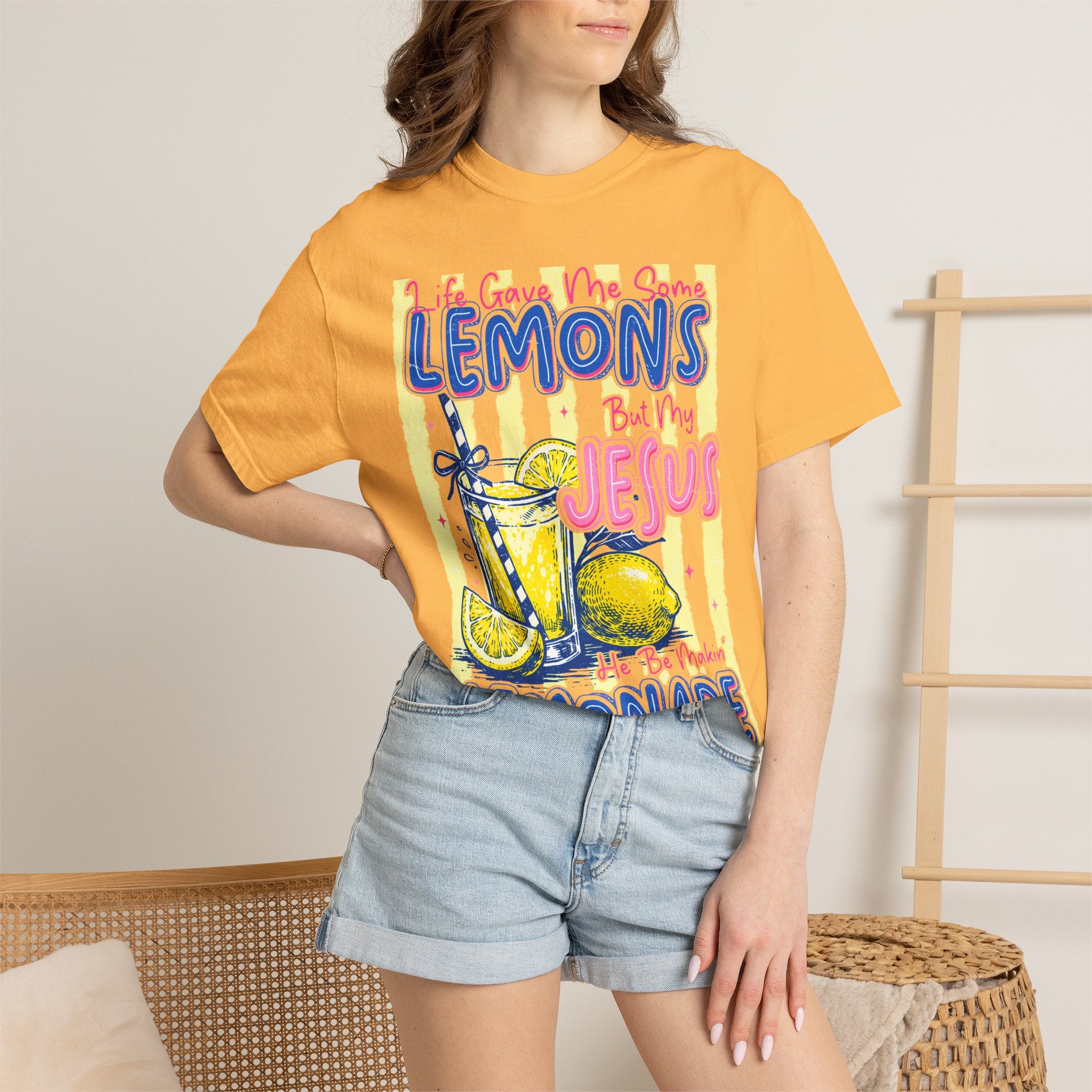 Lemons Into Lemonade Christian T-Shirt — 'He Gave Me Lemons But Why Jesus' Graphic Tee