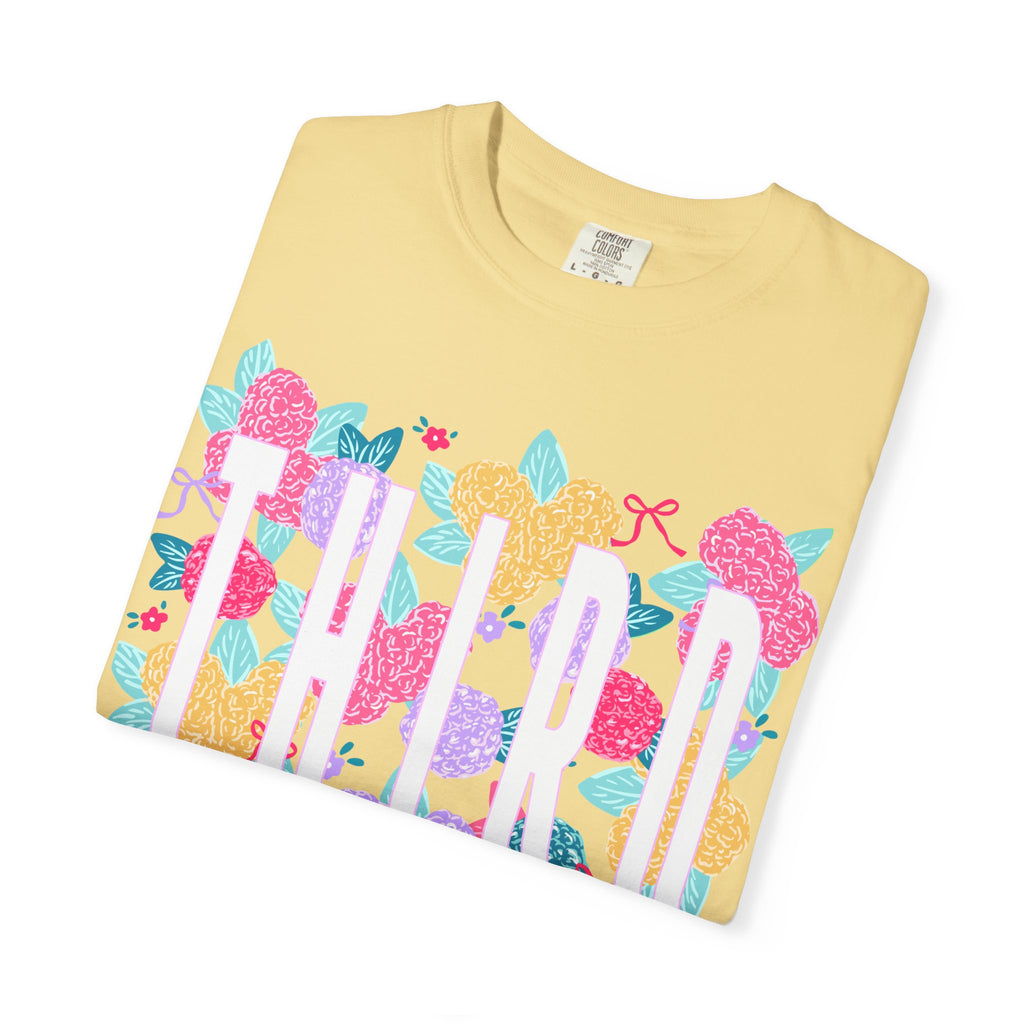 Third Grade Floral T-Shirt — Bright Back-to-School Tee for Students & Teachers