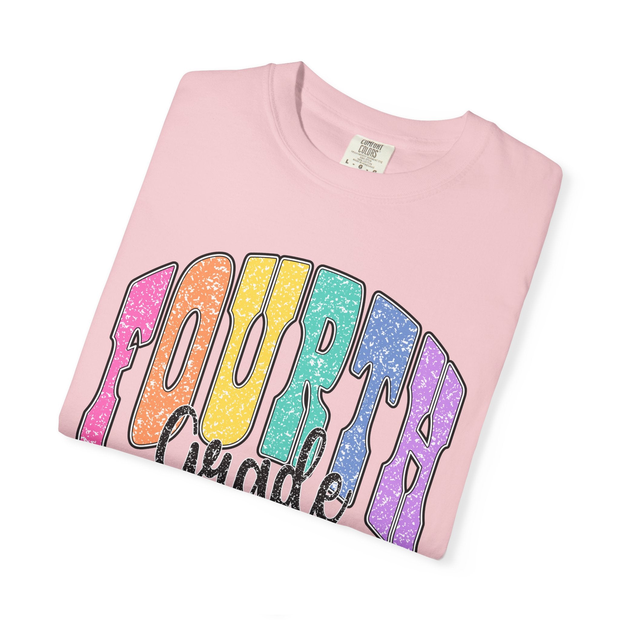 Fourth Grade Colorful Glitter Retro T-Shirt — Back to School Kids Tee