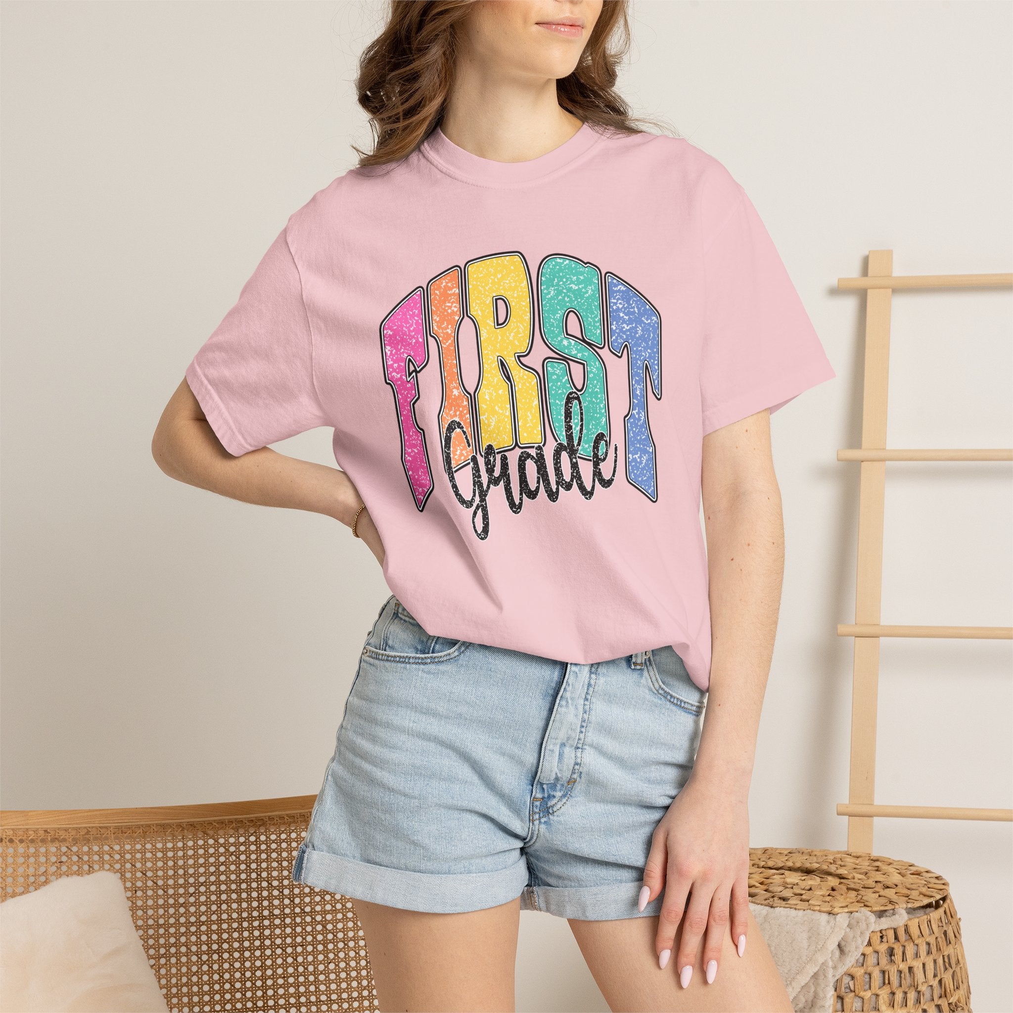 First Grade Rainbow T-Shirt — Back to School Teacher & Student Tee