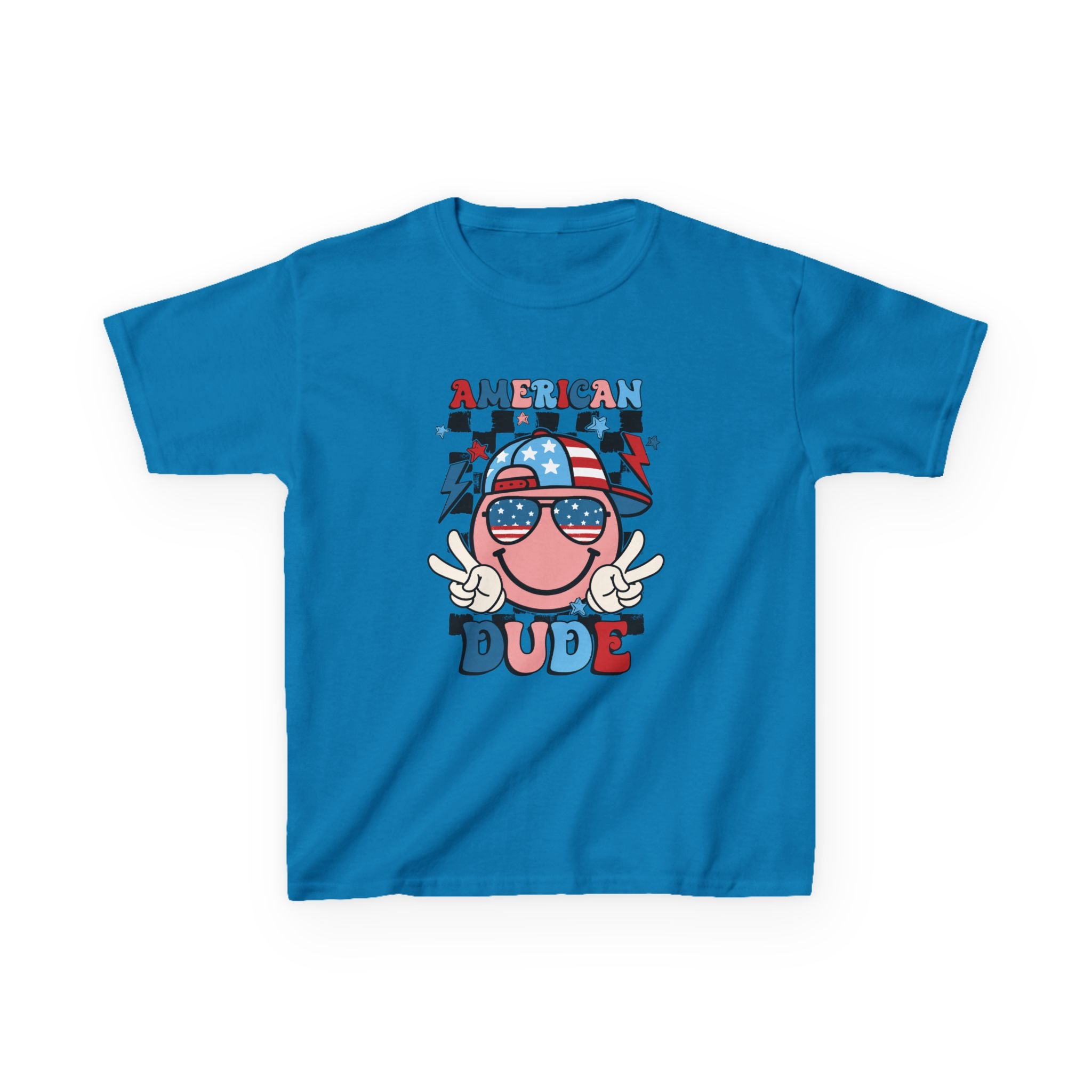 Kids Tee — "American Dude" Patriotic 4th of July Graphic
