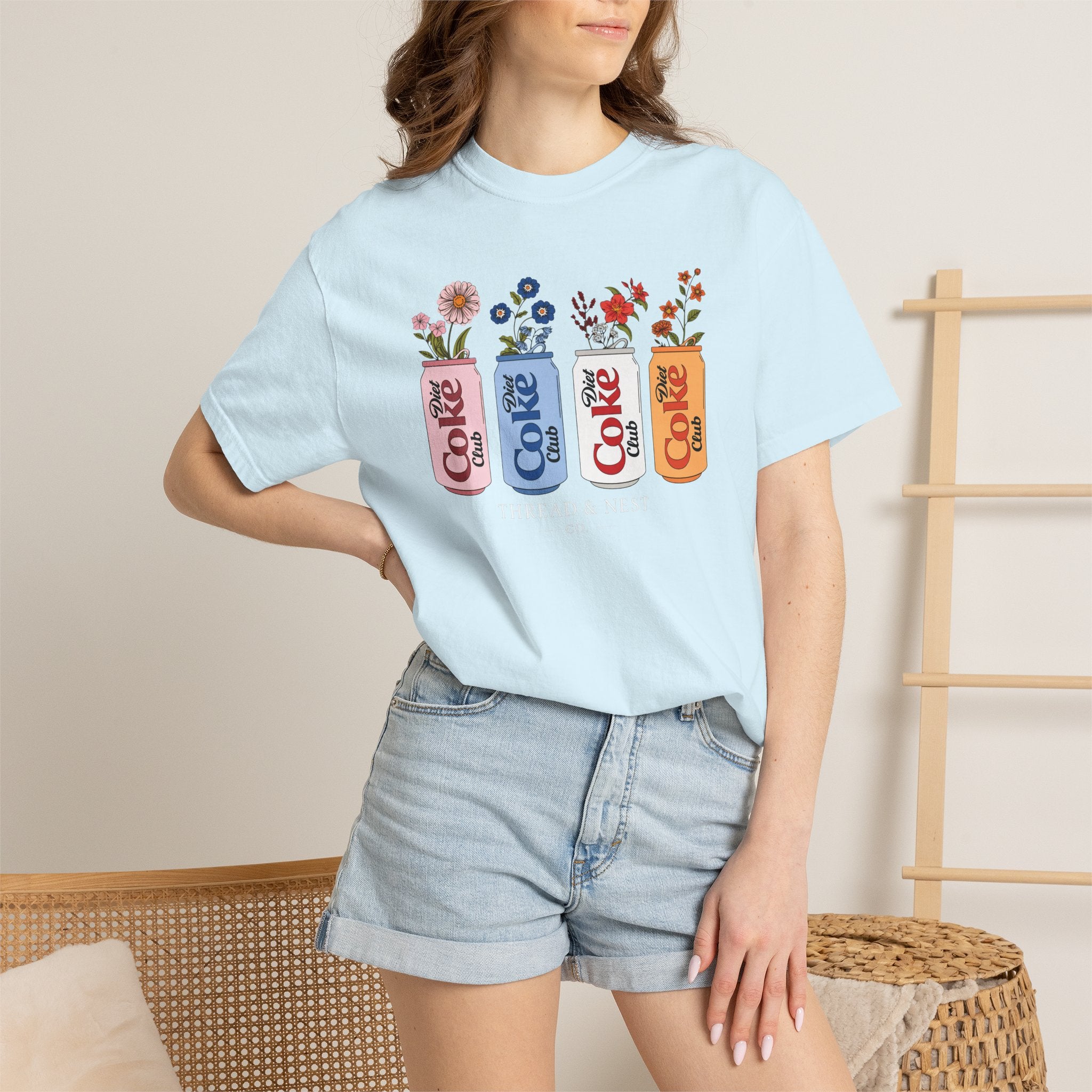Retro Cola Cans Floral Tee