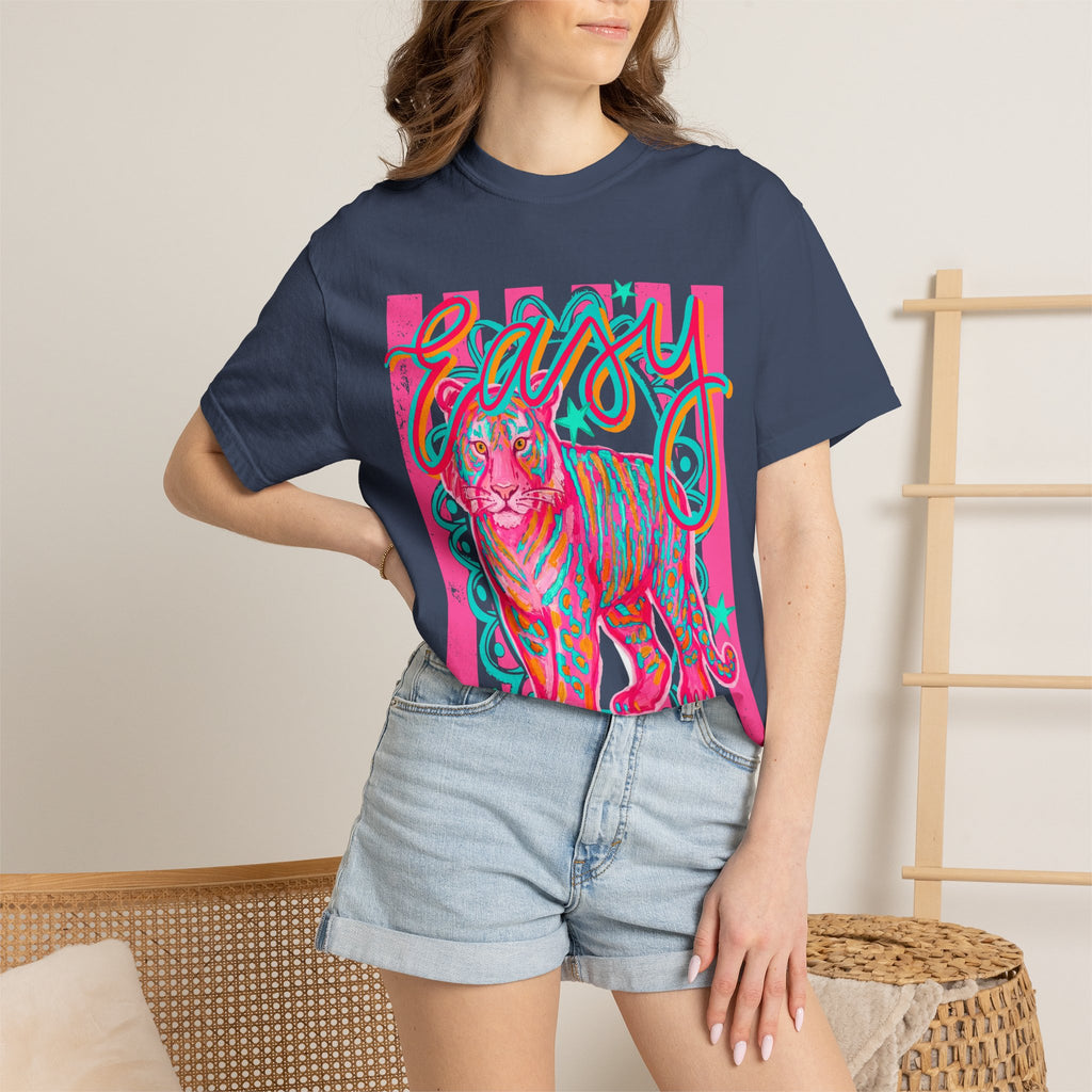 Easy Tiger T-Shirt — Retro Neon Tiger Graphic Tee