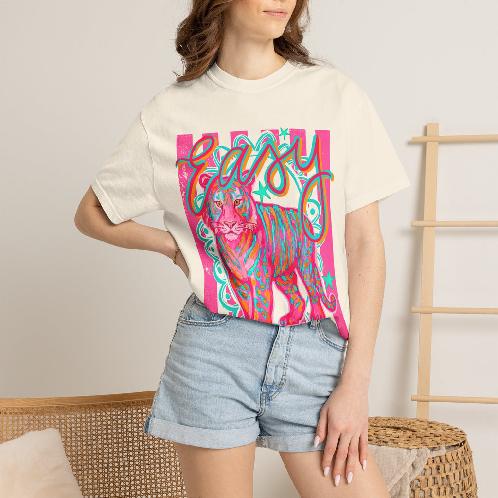 Easy Tiger T-Shirt — Retro Neon Tiger Graphic Tee