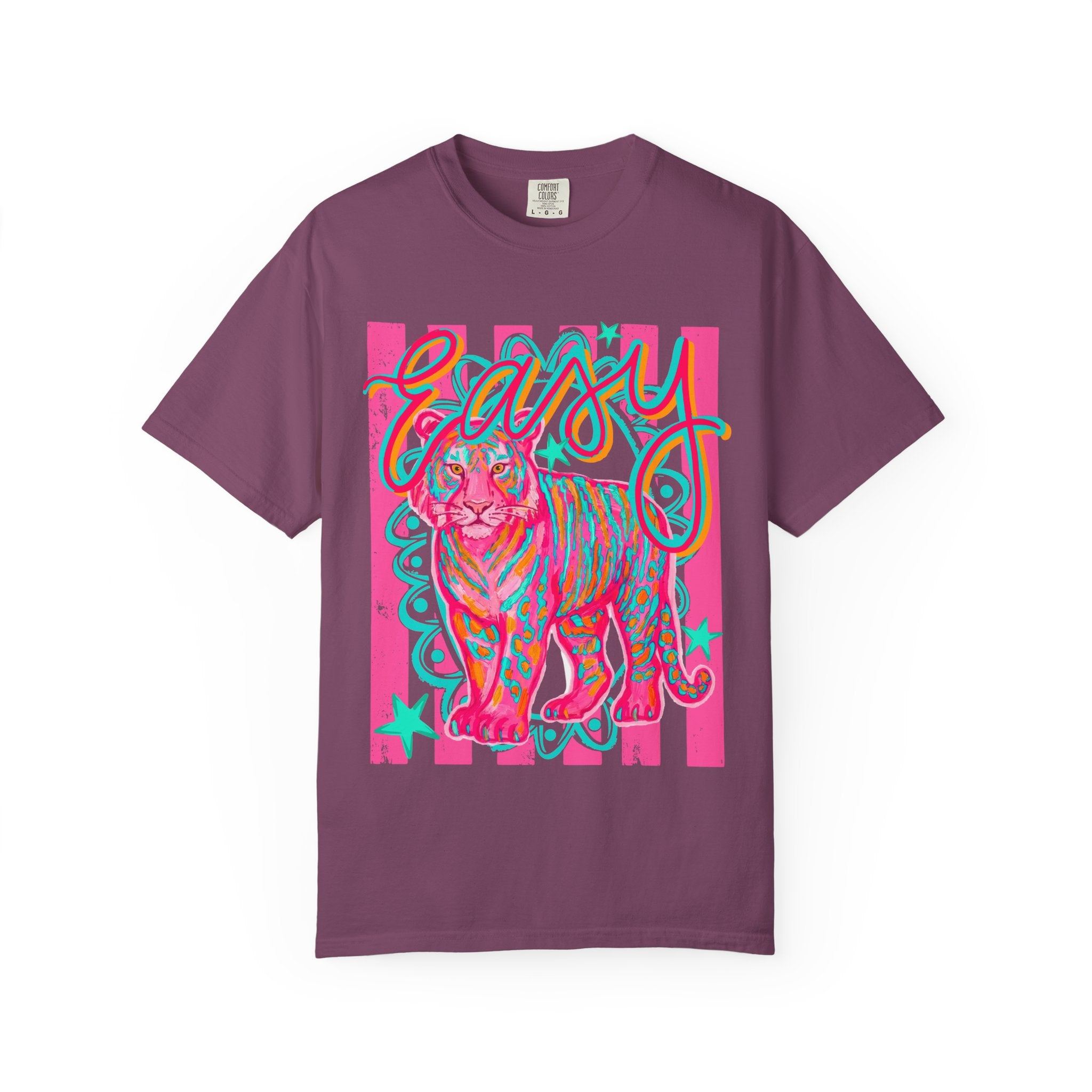 Easy Tiger T-Shirt — Retro Neon Tiger Graphic Tee
