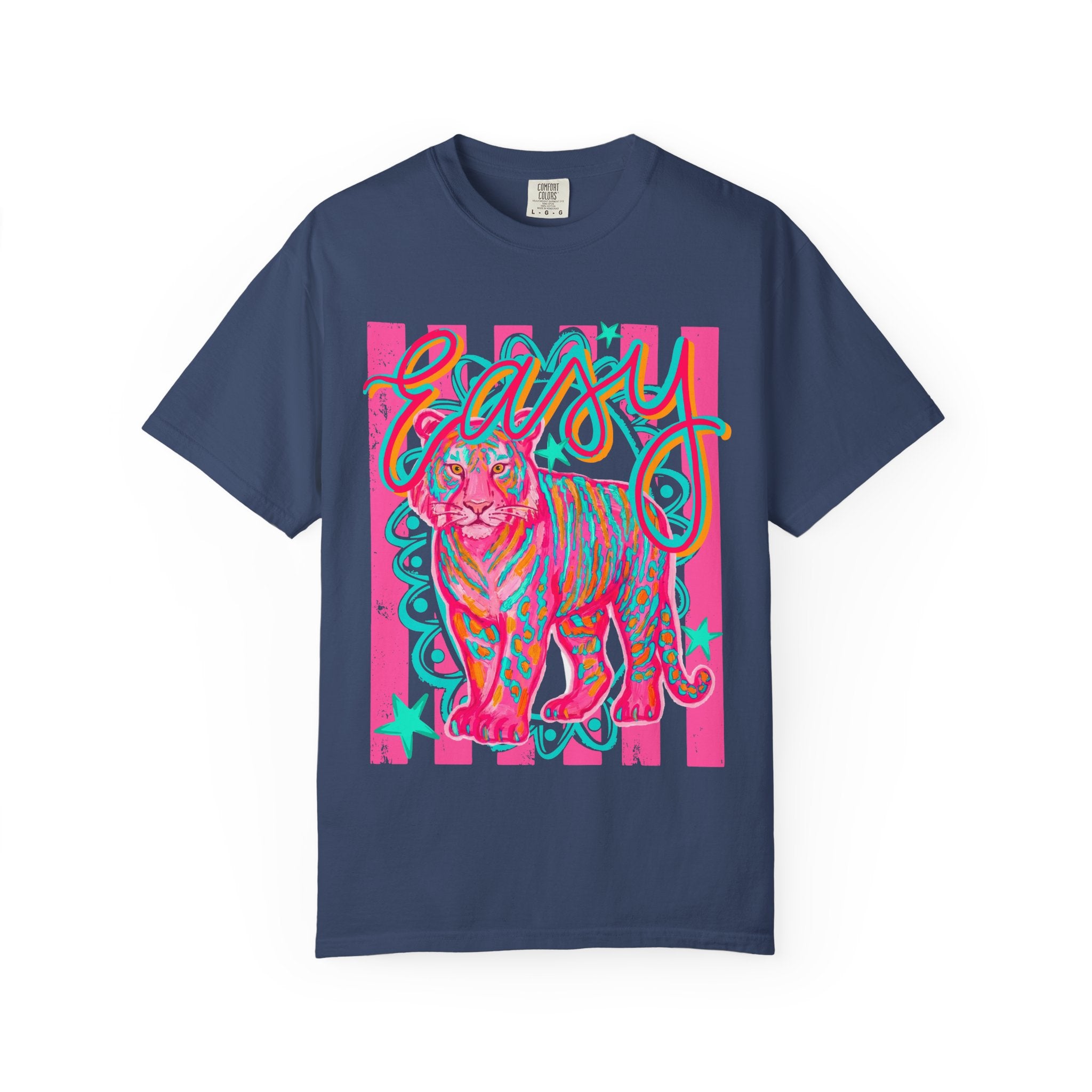 Easy Tiger T-Shirt — Retro Neon Tiger Graphic Tee