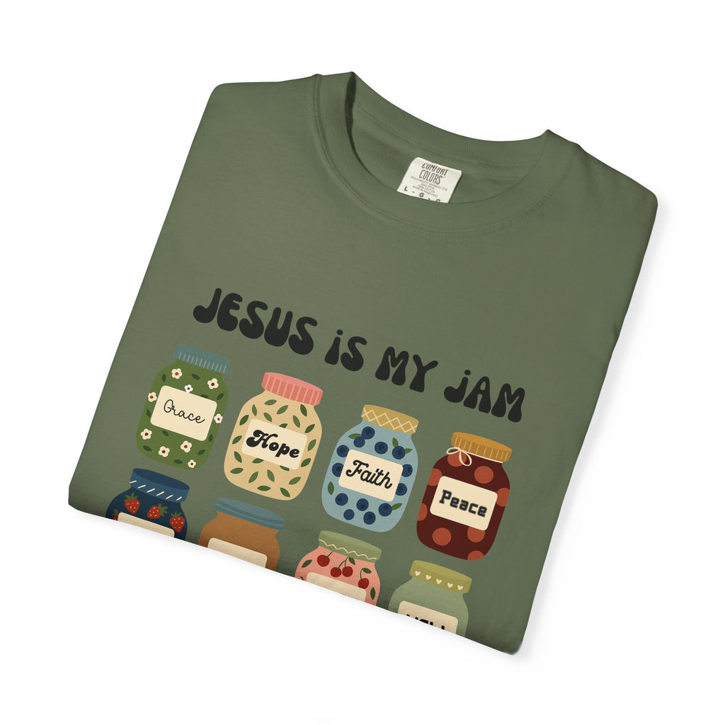 Jesus Is My Jam T-Shirt — Christian Faith Graphic Tee with Inspirational Jars