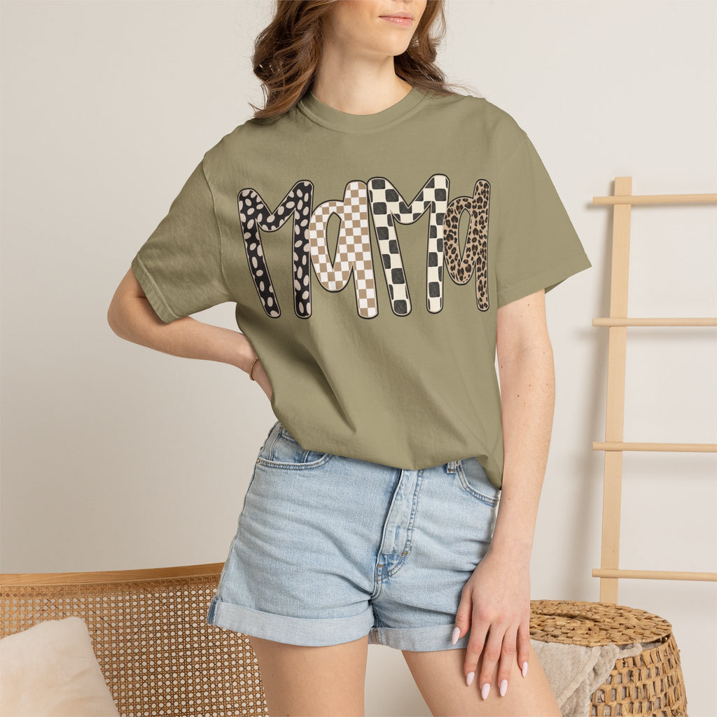 Mama Leopard & Plaid Graphic T-Shirt — Mom Gift, Mother's Day Tee