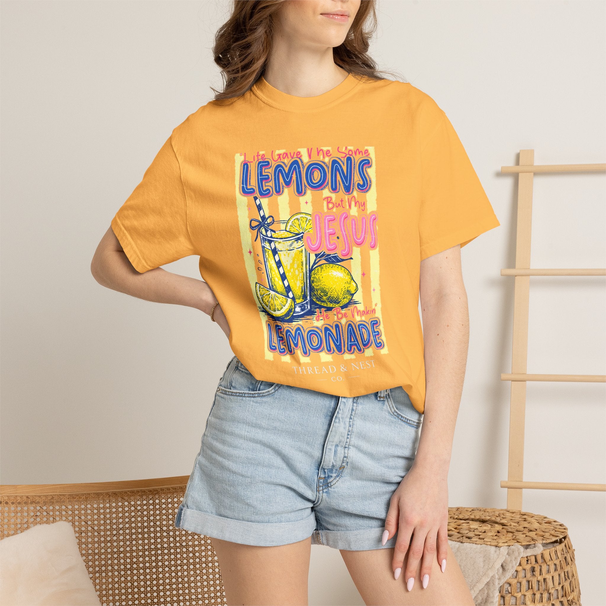 Lemons Into Lemonade Christian T-Shirt — 'He Gave Me Lemons But Why Jesus' Graphic Tee