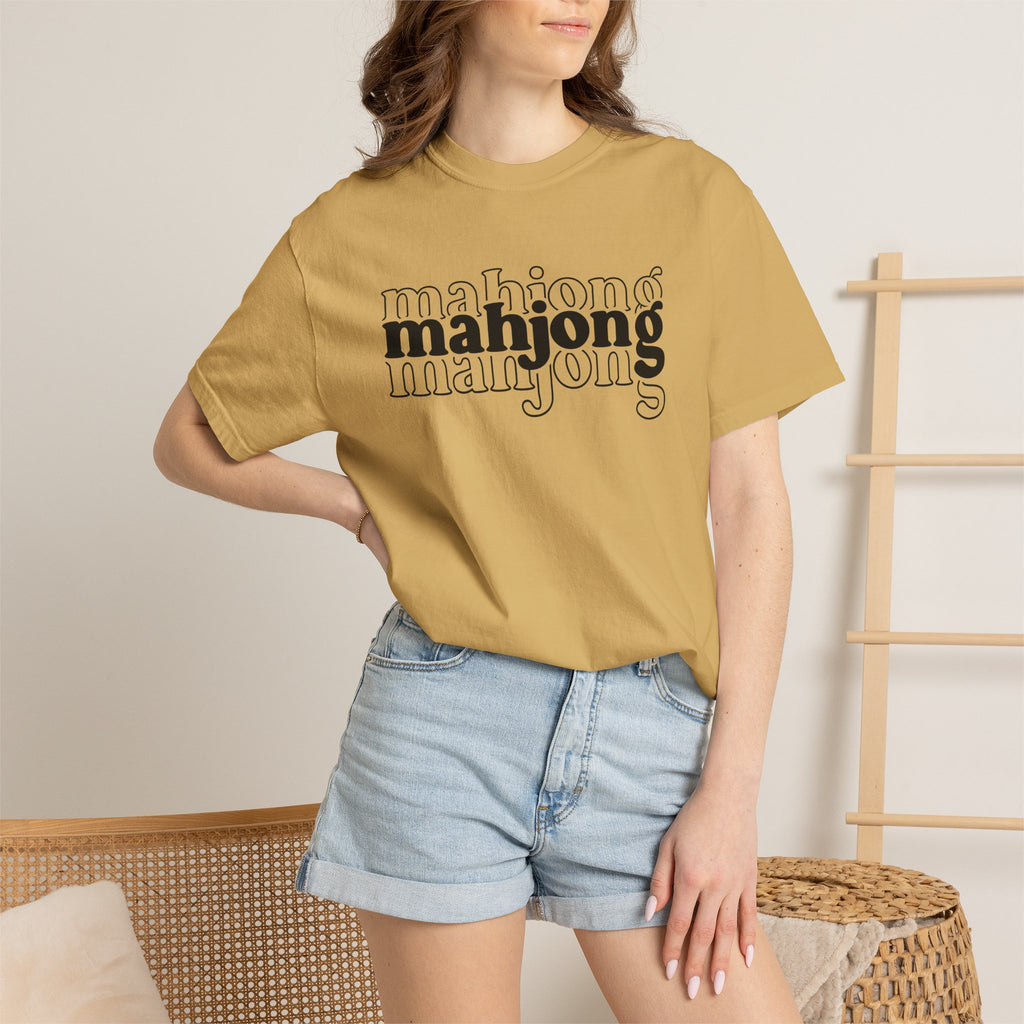 Mahjong Graphic T-Shirt — Retro Layered 'mahjong' Design