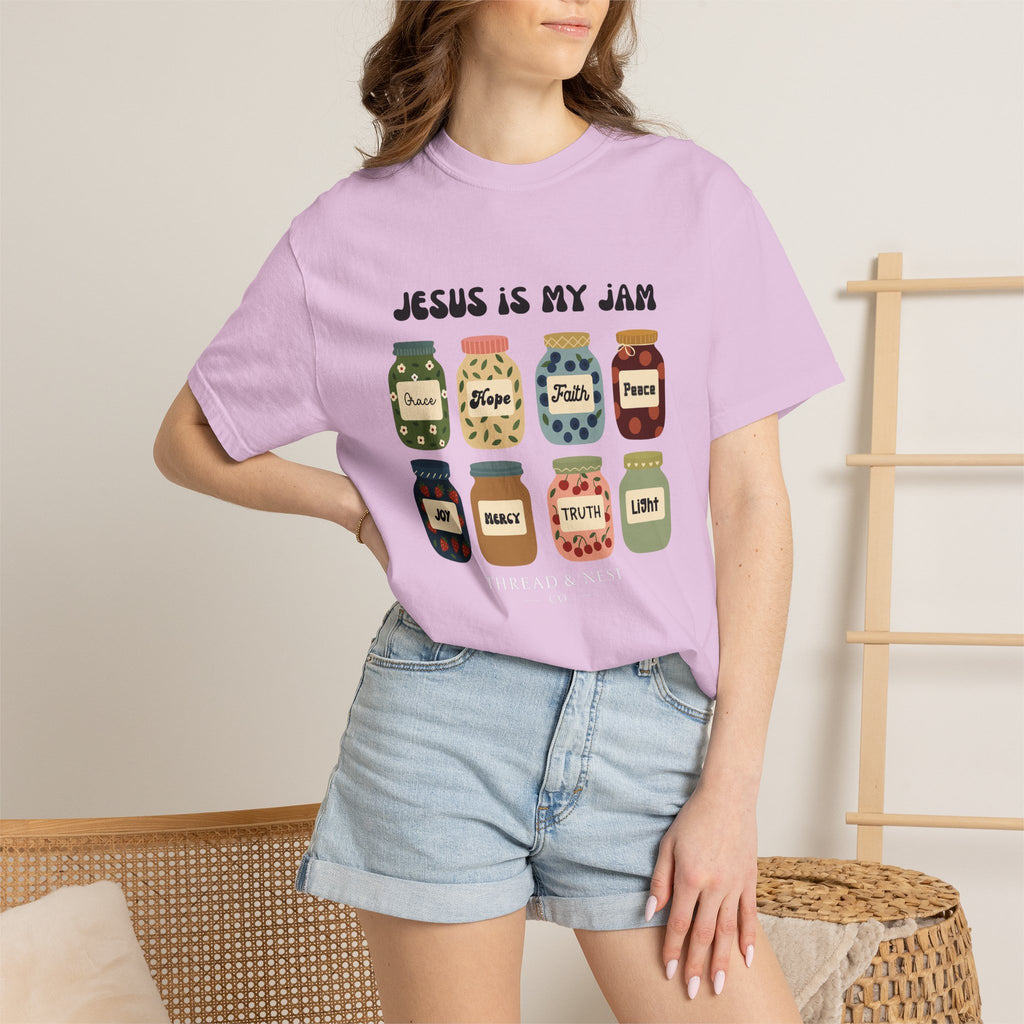 Jesus Is My Jam T-Shirt — Christian Faith Graphic Tee with Inspirational Jars