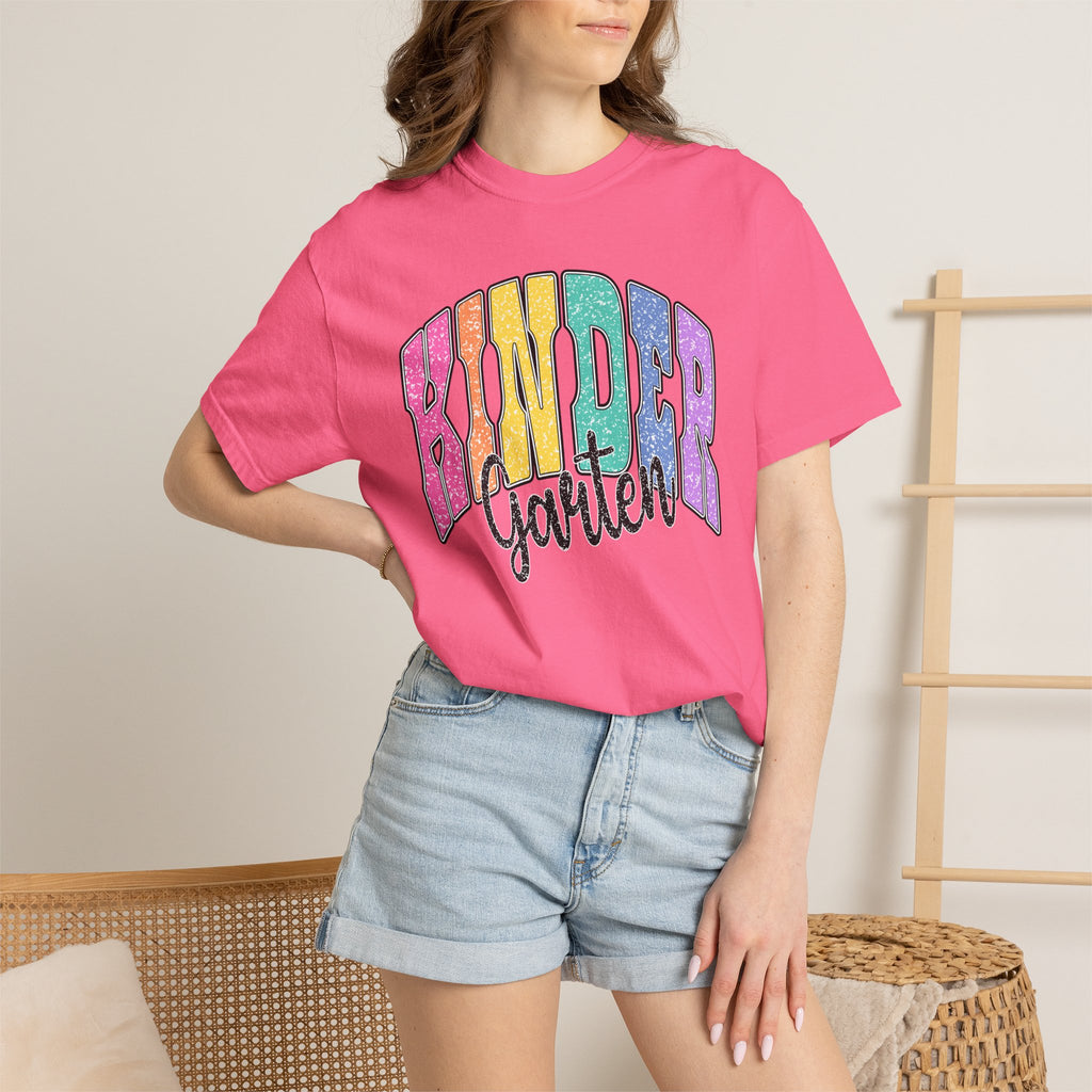 Kindergarten Rainbow T-Shirt — Colorful Back to School Tee