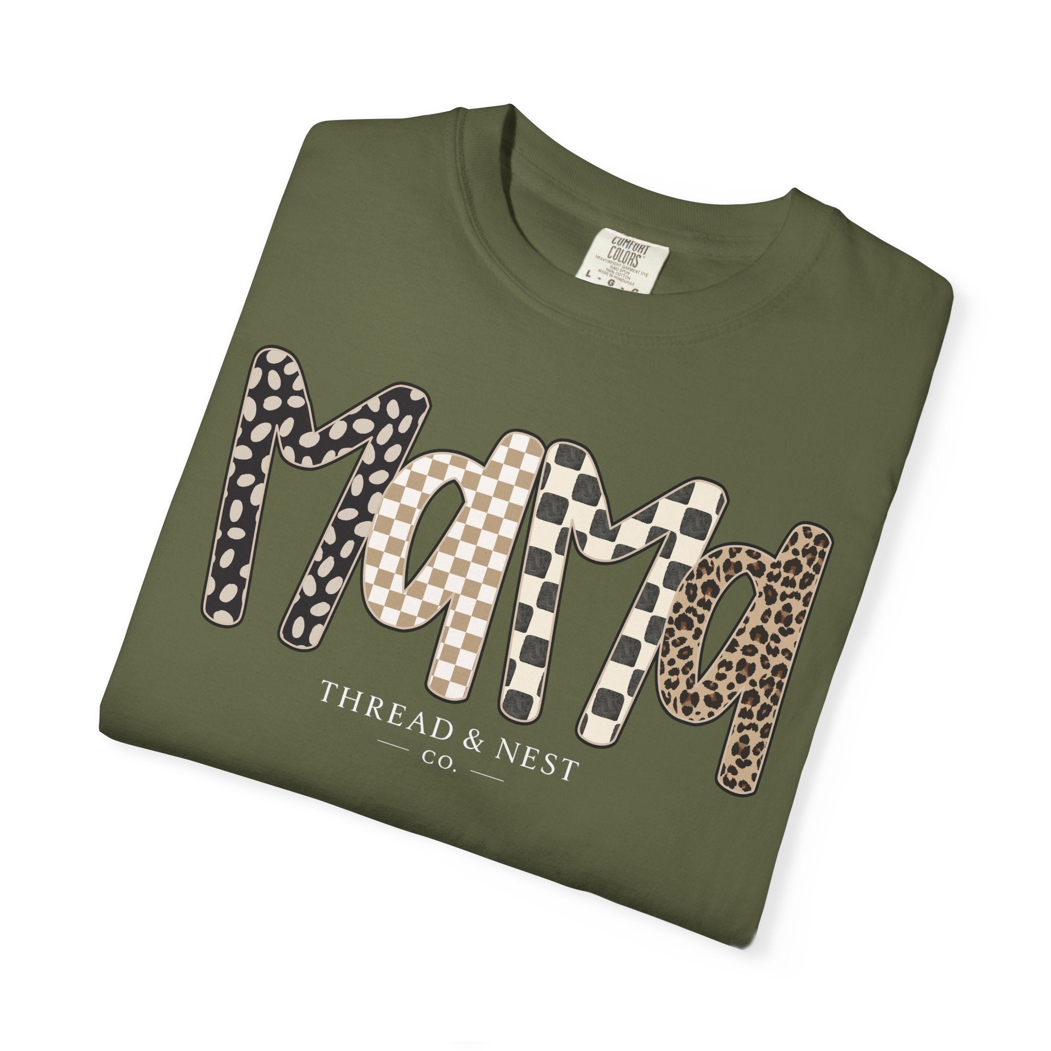 Mama Leopard & Plaid Graphic T-Shirt — Mom Gift, Mother's Day Tee