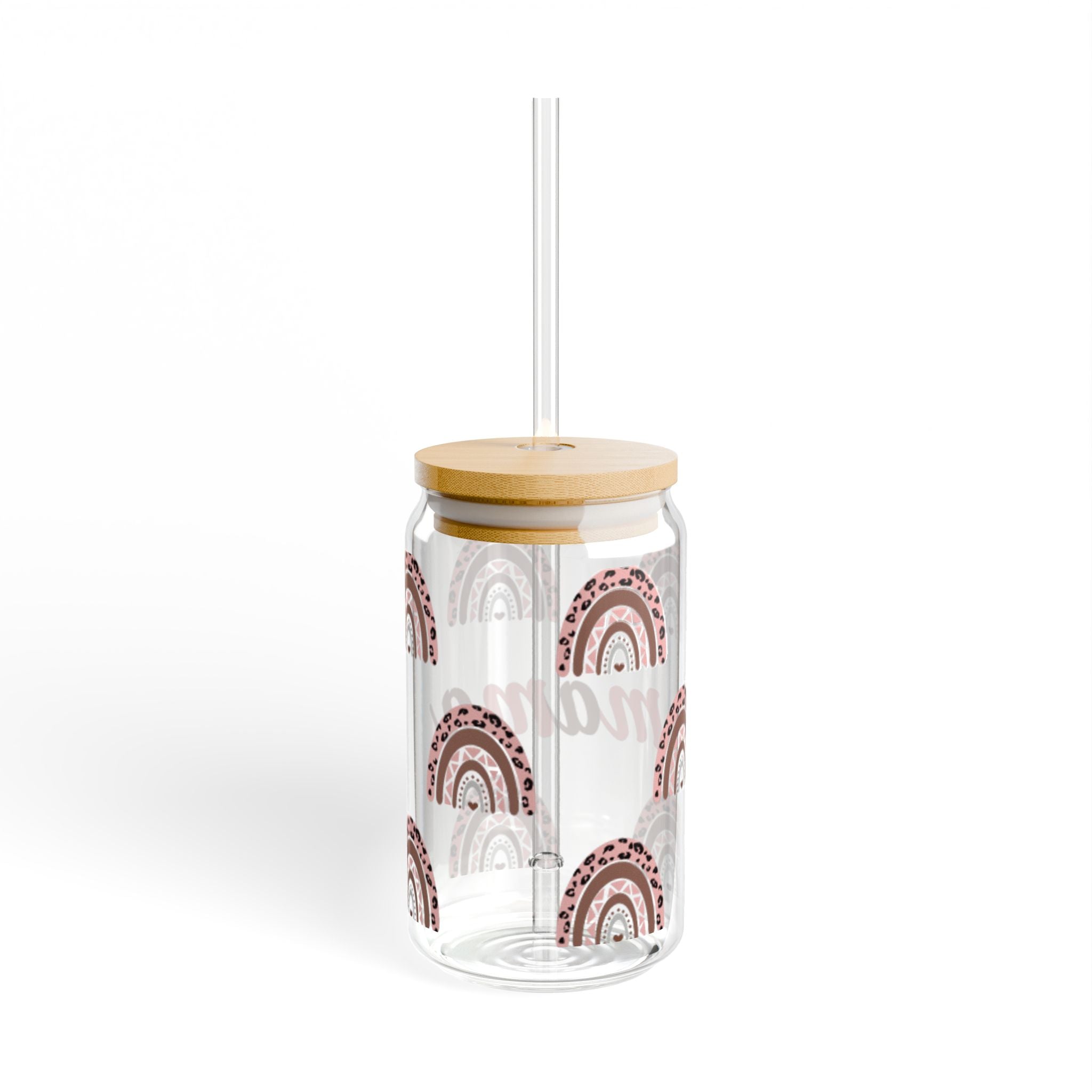 Mama Rainbow Sipper Glass — 16oz Eco Bamboo Lid Straw Tumbler