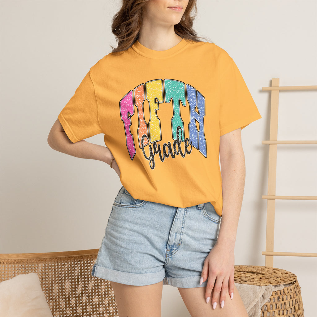 Fifth Grade Rainbow Script T-Shirt