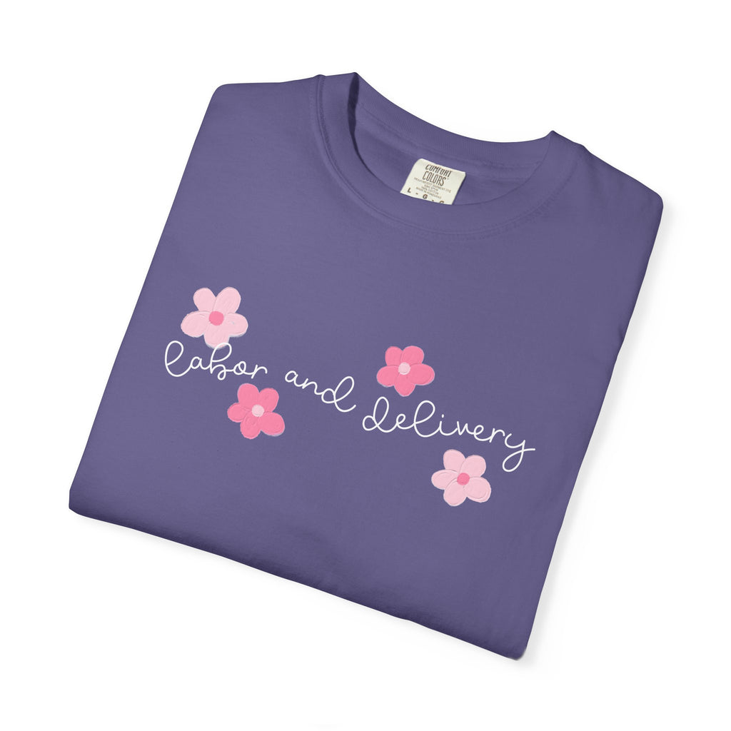 T-Shirt — “Easier and Delivery” Pink Flower Script Tee