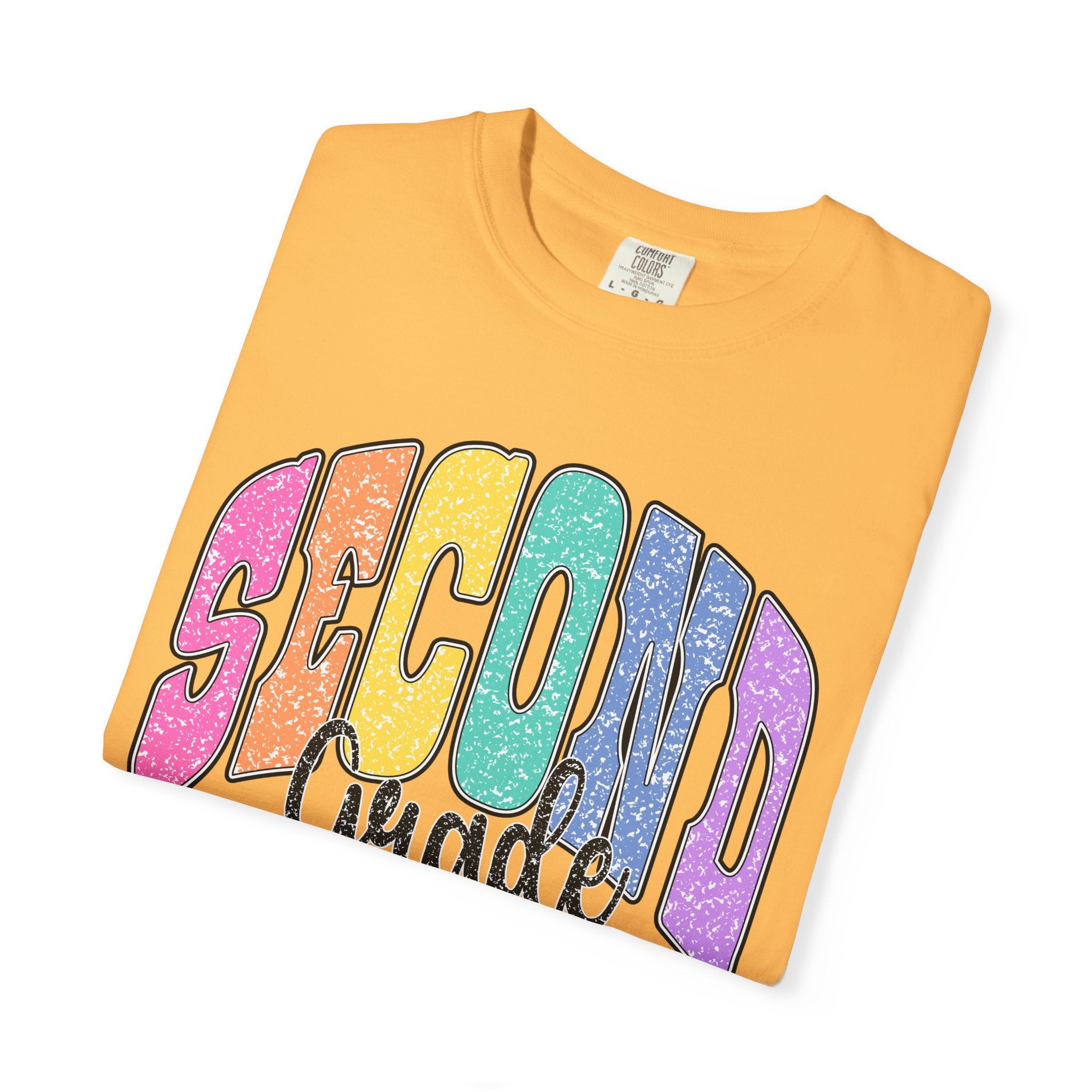 Second Grade T‑Shirt — Colorful Retro Rainbow Back‑to‑School Tee
