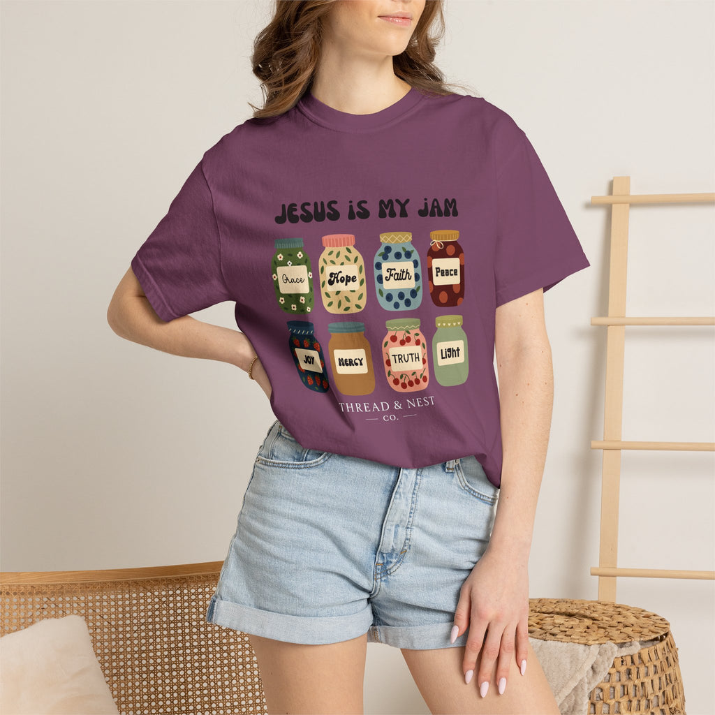 Jesus Is My Jam T-Shirt — Christian Faith Graphic Tee with Inspirational Jars