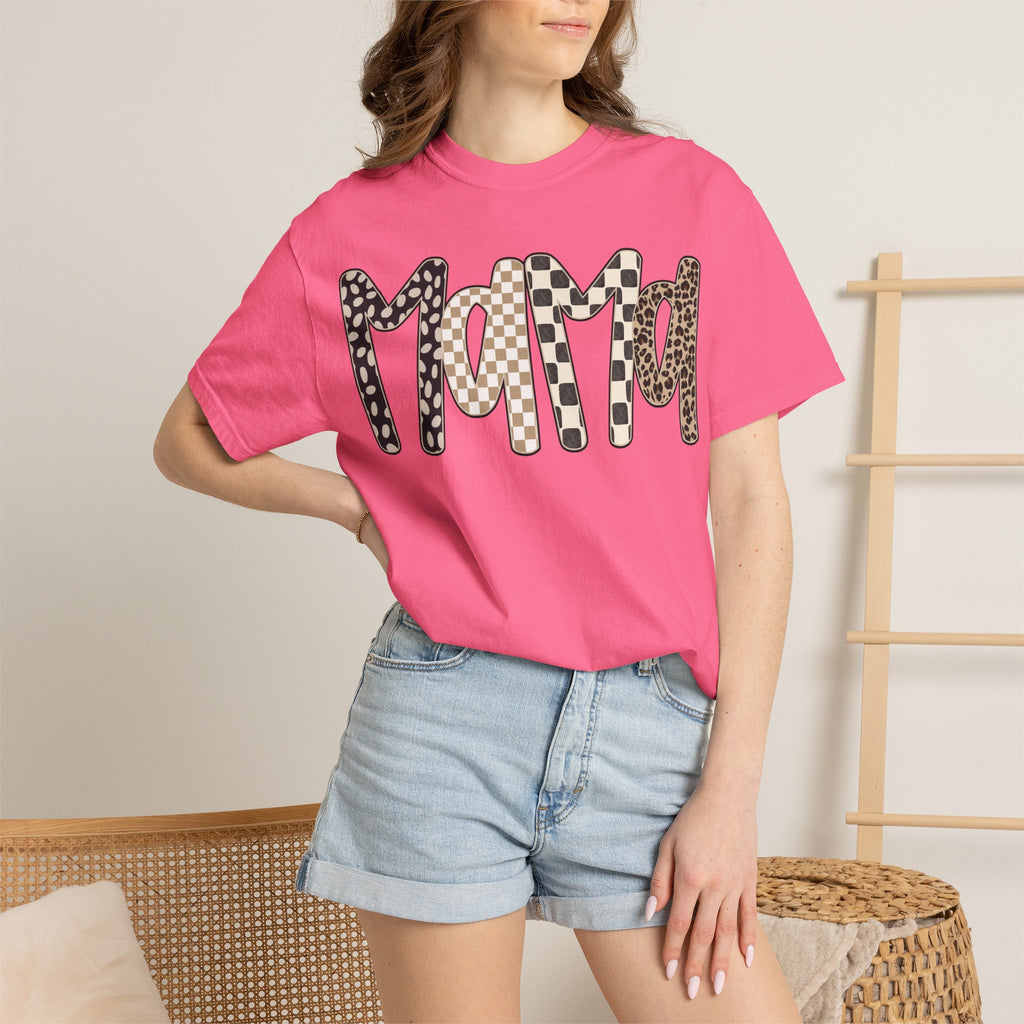 Mama Leopard & Plaid Graphic T-Shirt — Mom Gift, Mother's Day Tee