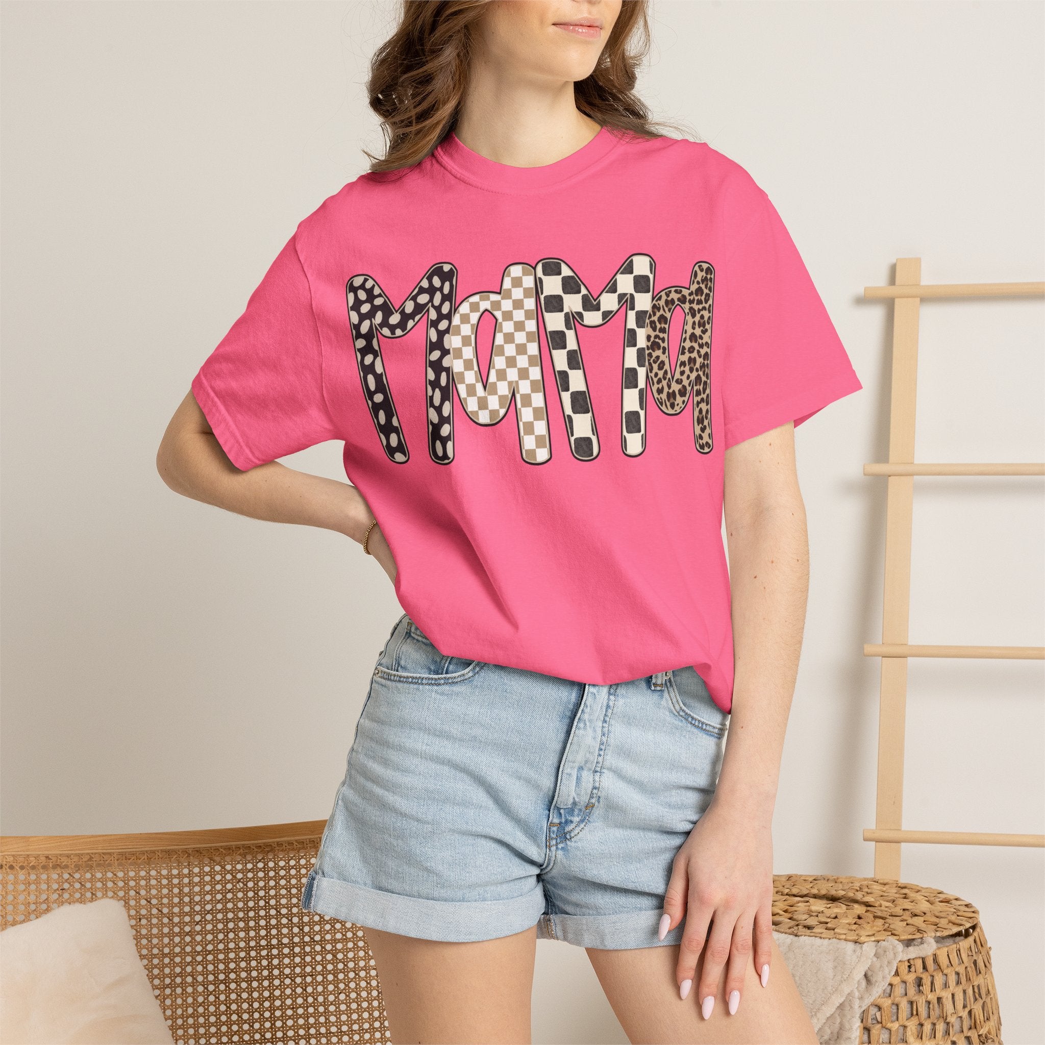 Mama Leopard & Plaid Graphic T-Shirt — Mom Gift, Mother's Day Tee