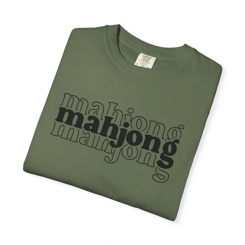 Mahjong Graphic T-Shirt — Retro Layered 'mahjong' Design