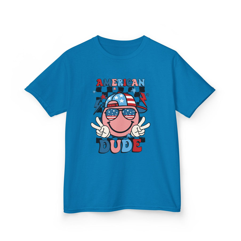 Kids Tee — "American Dude" Patriotic 4th of July Graphic