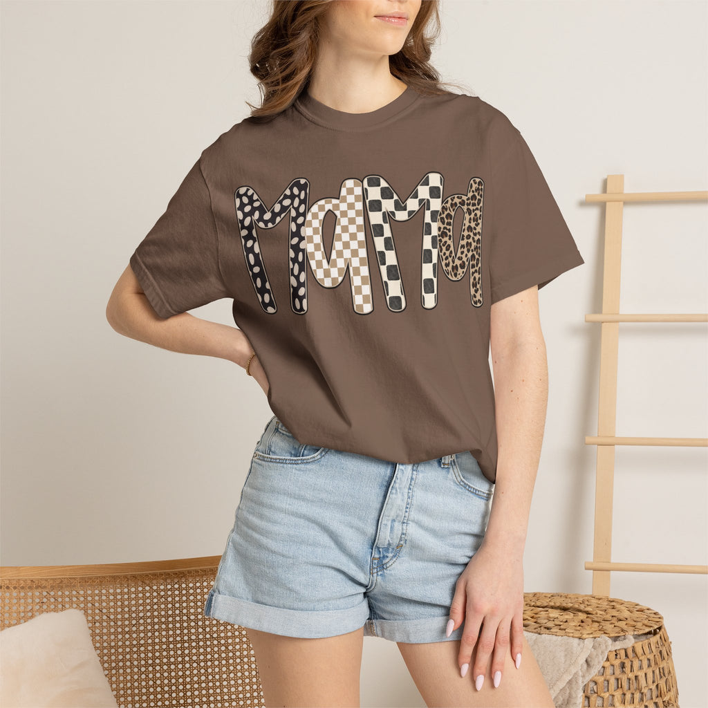 Mama Leopard & Plaid Graphic T-Shirt — Mom Gift, Mother's Day Tee