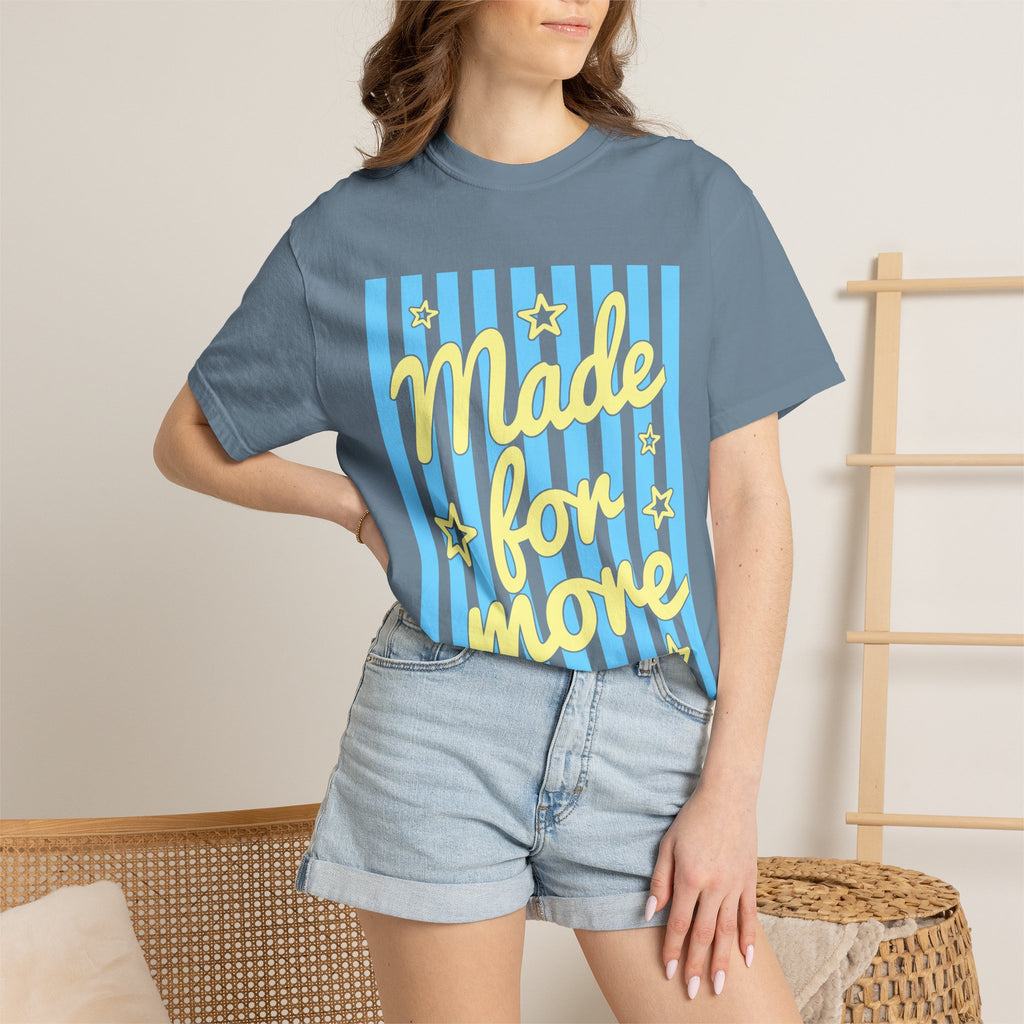 Made for More Orange Graphic T-Shirt — Retro Stripe & Stars Motivational Tee