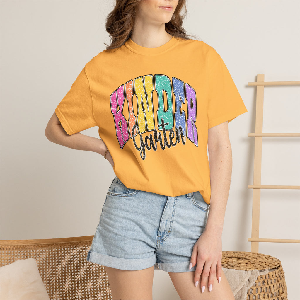 Kindergarten Rainbow T-Shirt — Colorful Back to School Tee
