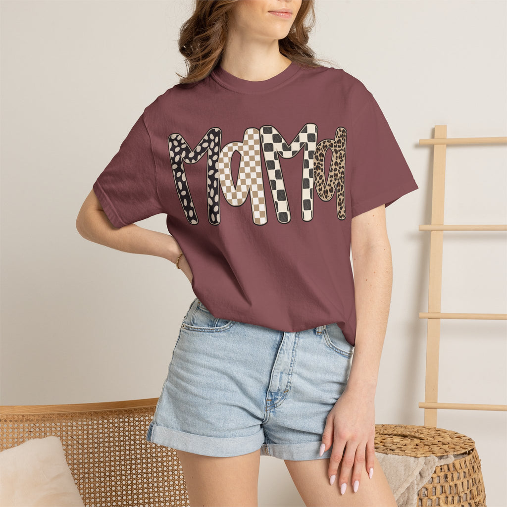 Mama Leopard & Plaid Graphic T-Shirt — Mom Gift, Mother's Day Tee