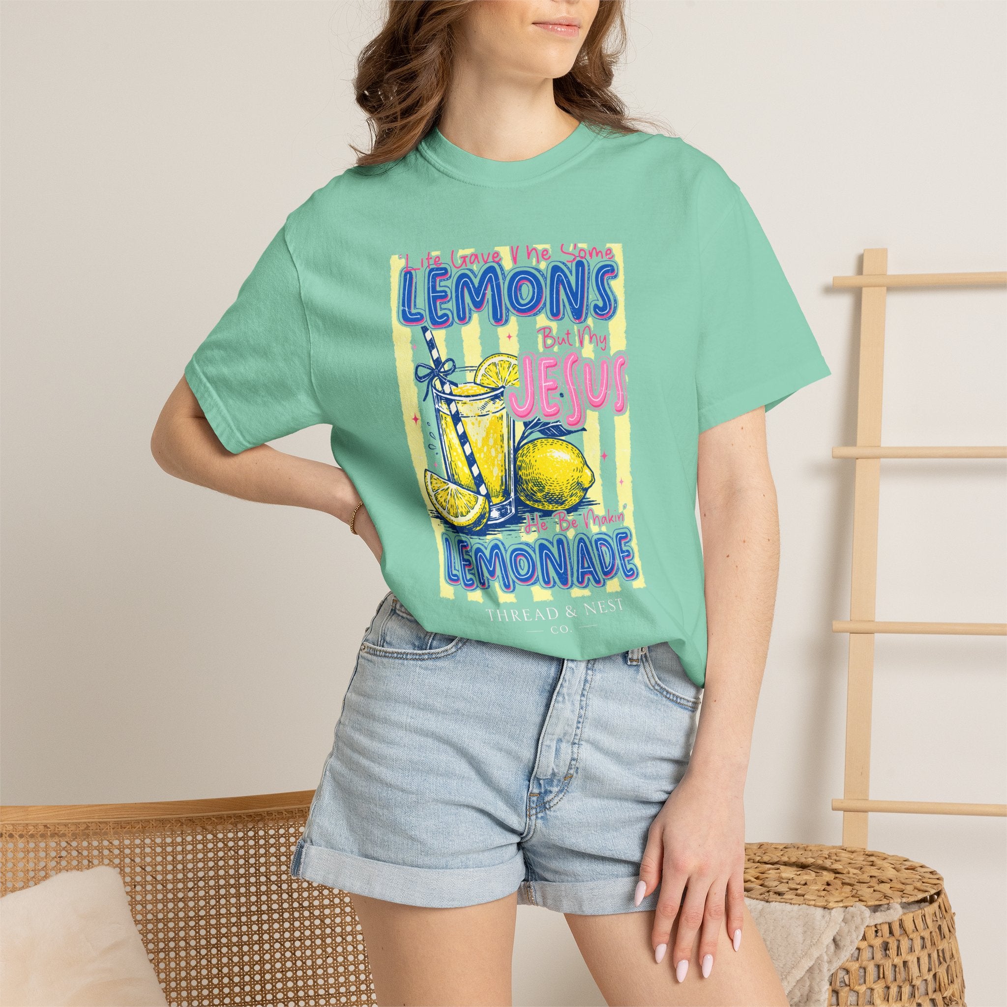 Lemons Into Lemonade Christian T-Shirt — 'He Gave Me Lemons But Why Jesus' Graphic Tee