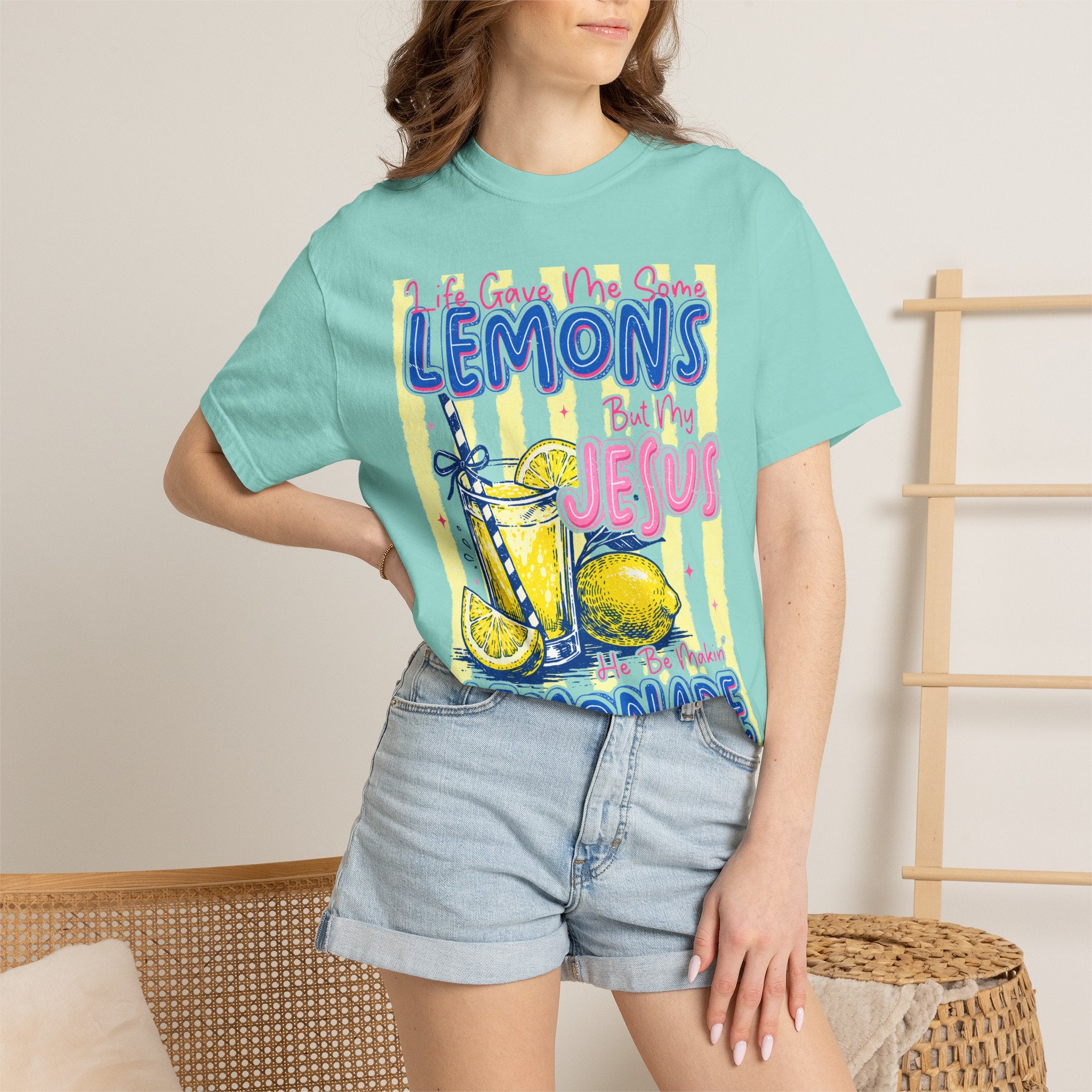 Lemons Into Lemonade Christian T-Shirt — 'He Gave Me Lemons But Why Jesus' Graphic Tee