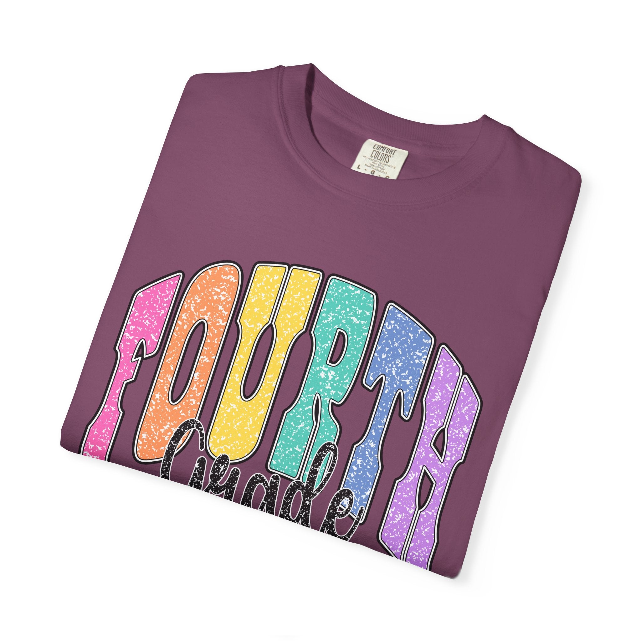 Fourth Grade Colorful Glitter Retro T-Shirt — Back to School Kids Tee