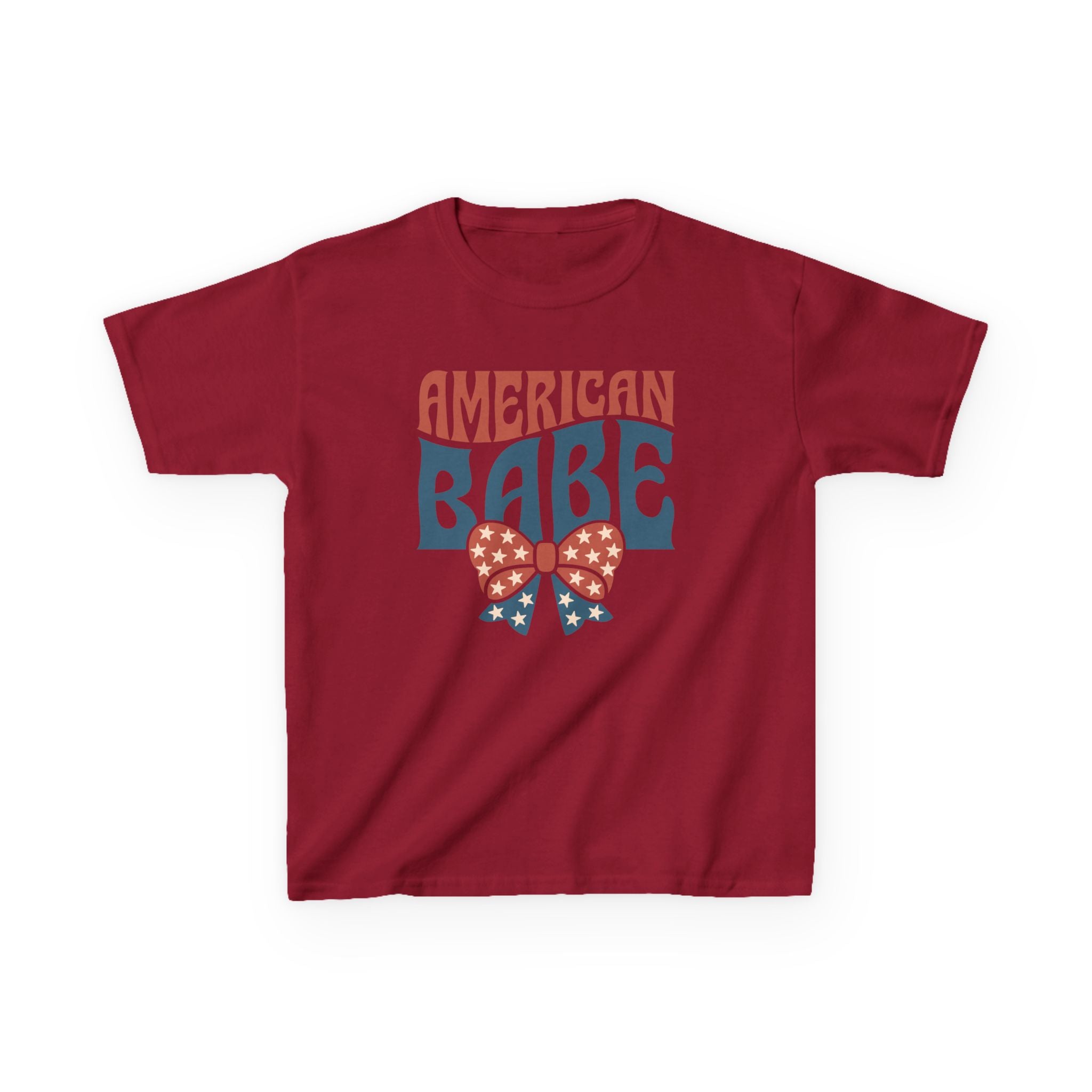 Kids Tee — "American Babe" Patriotic Bow Fourth of July Shirt