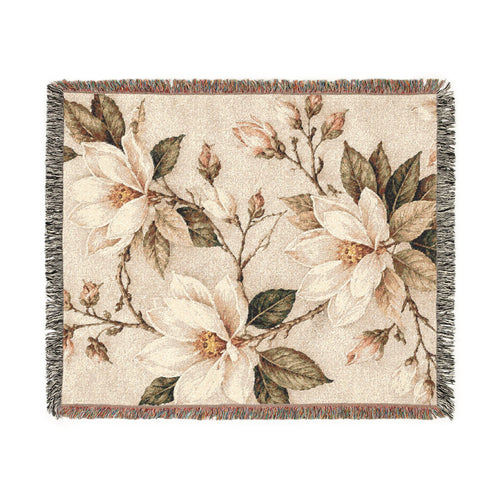 Magnolia Bloom Woven Blanket