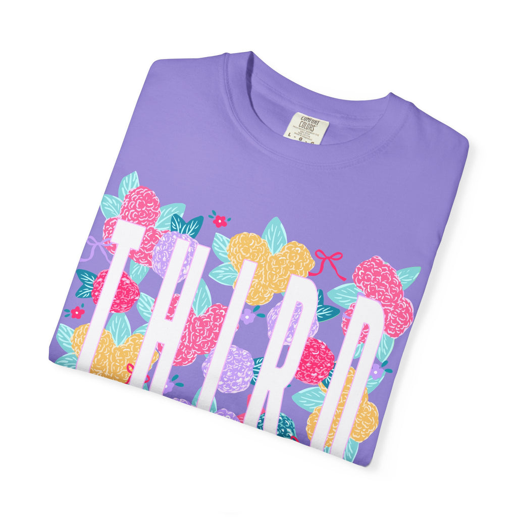 Third Grade Floral T-Shirt — Bright Back-to-School Tee for Students & Teachers