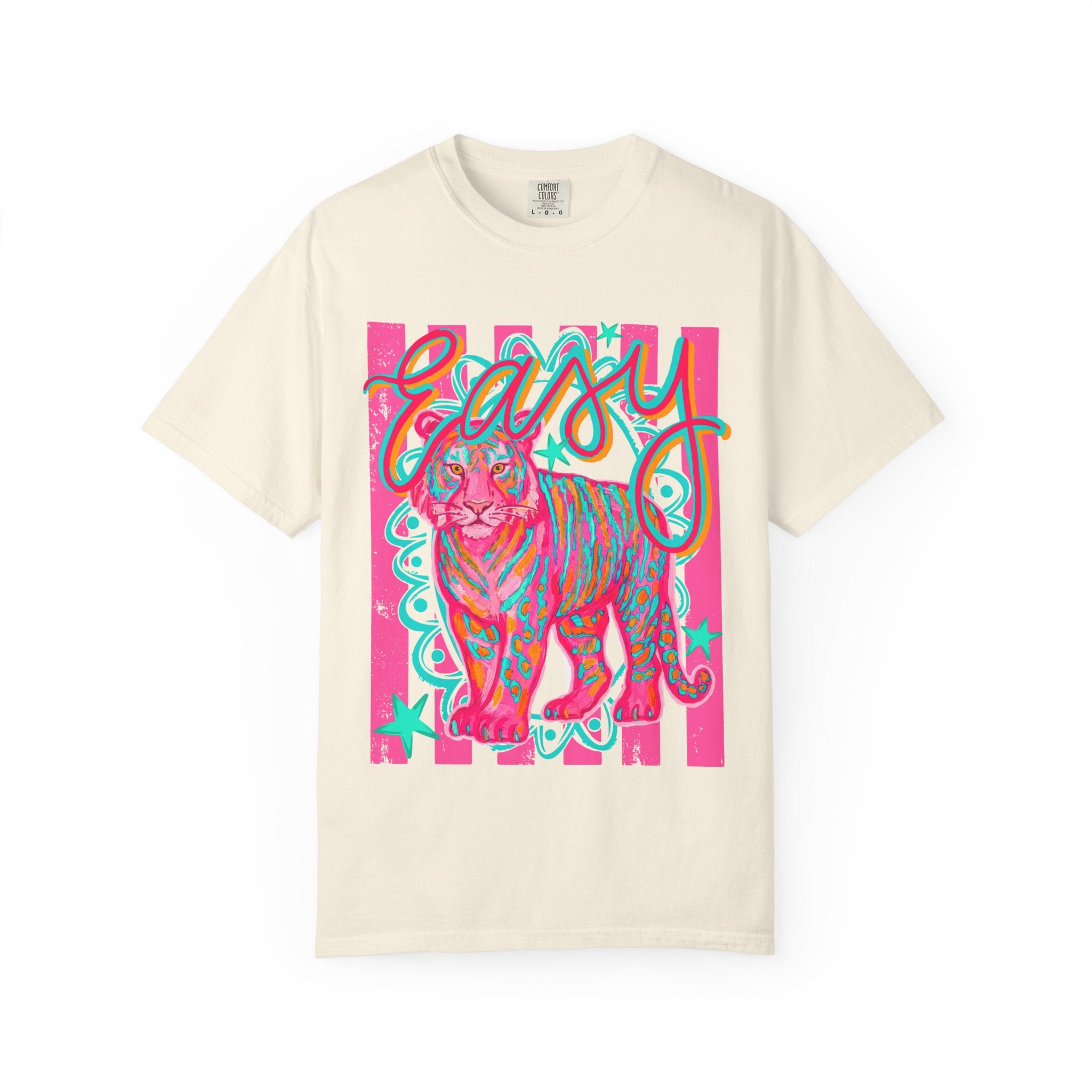 Easy Tiger T-Shirt — Retro Neon Tiger Graphic Tee